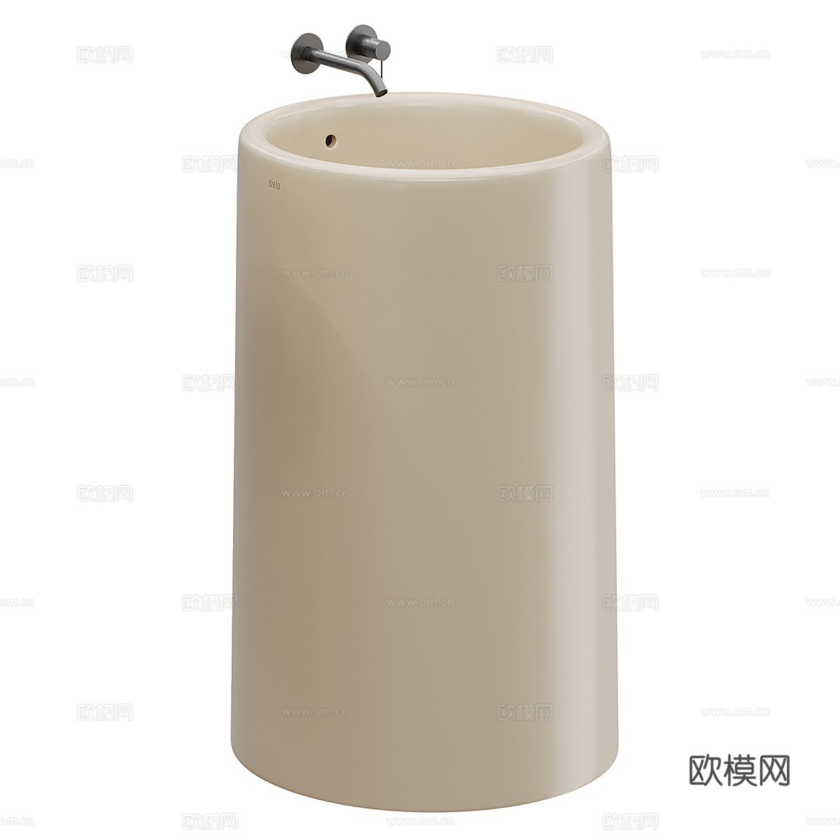 现代奶油风柱盆 洗手盆3d模型