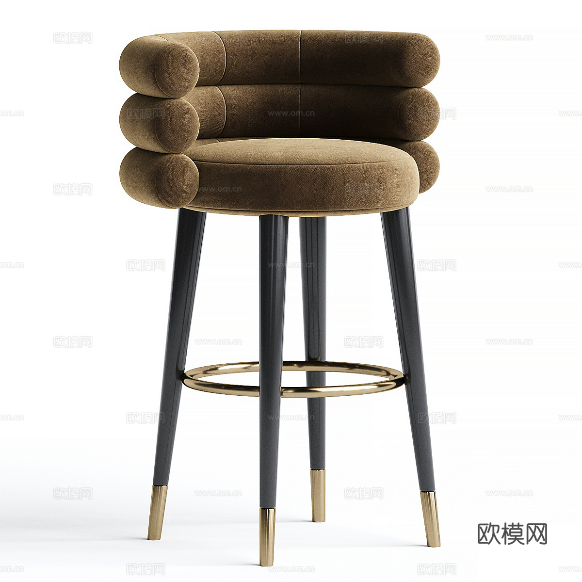 现代轻奢布艺吧台椅3d模型