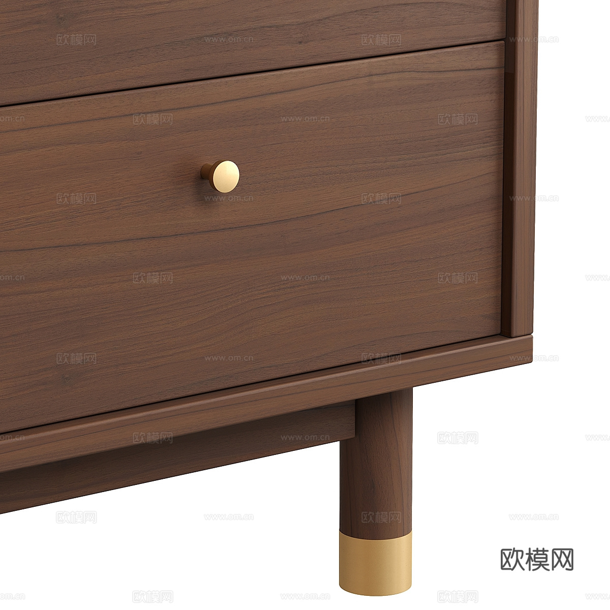现代意式实木成品衣柜3d模型