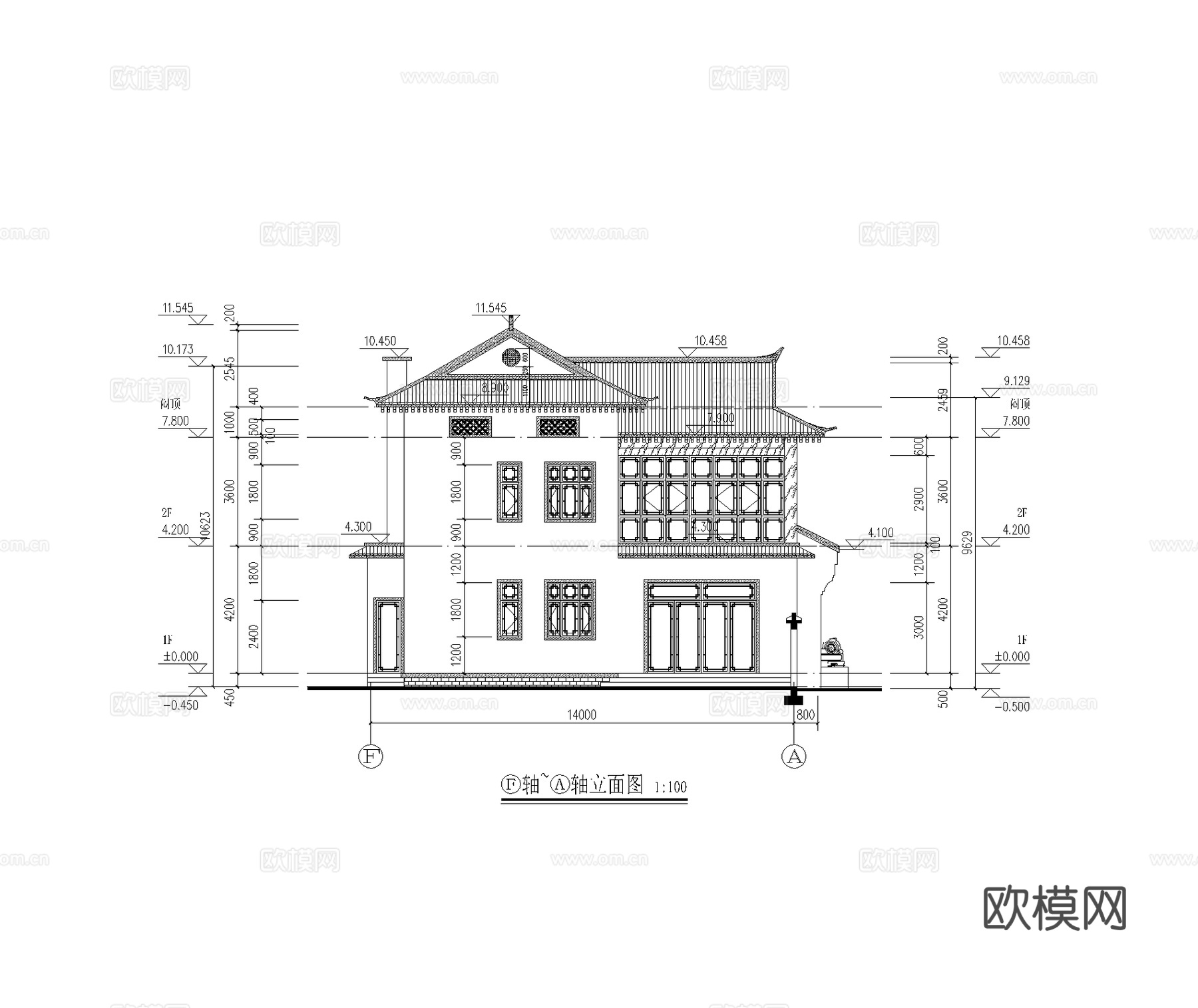 中式四合院 三合院 自建房 农村别墅 古建cad施工图