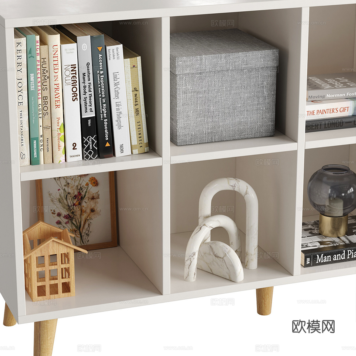 现代北欧储物柜 书柜 边柜 矮柜3d模型