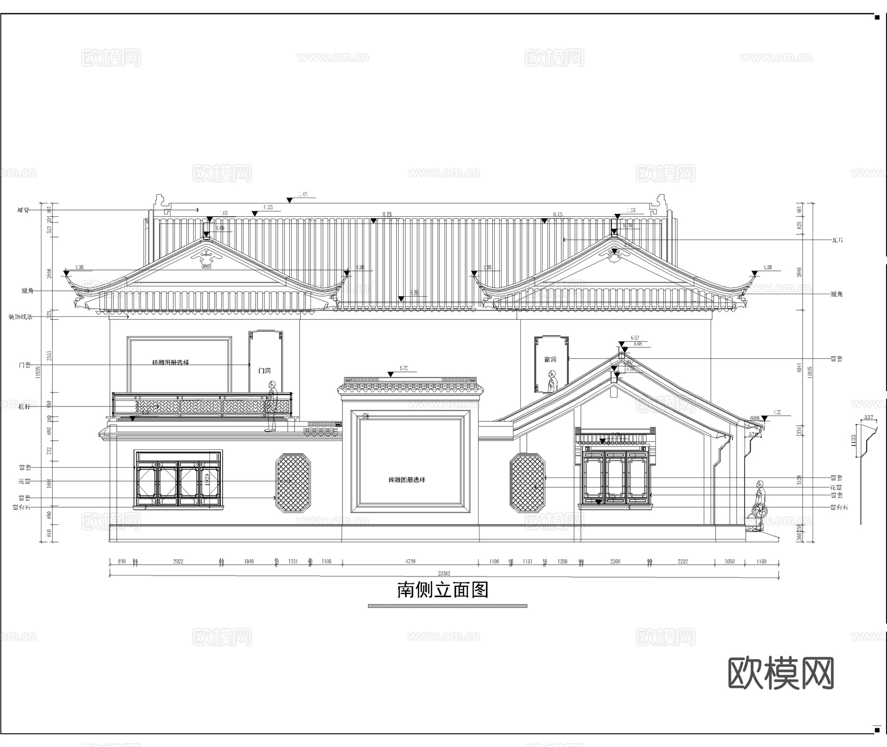 中式合院 苏式合院 自建房 中式别墅cad施工图