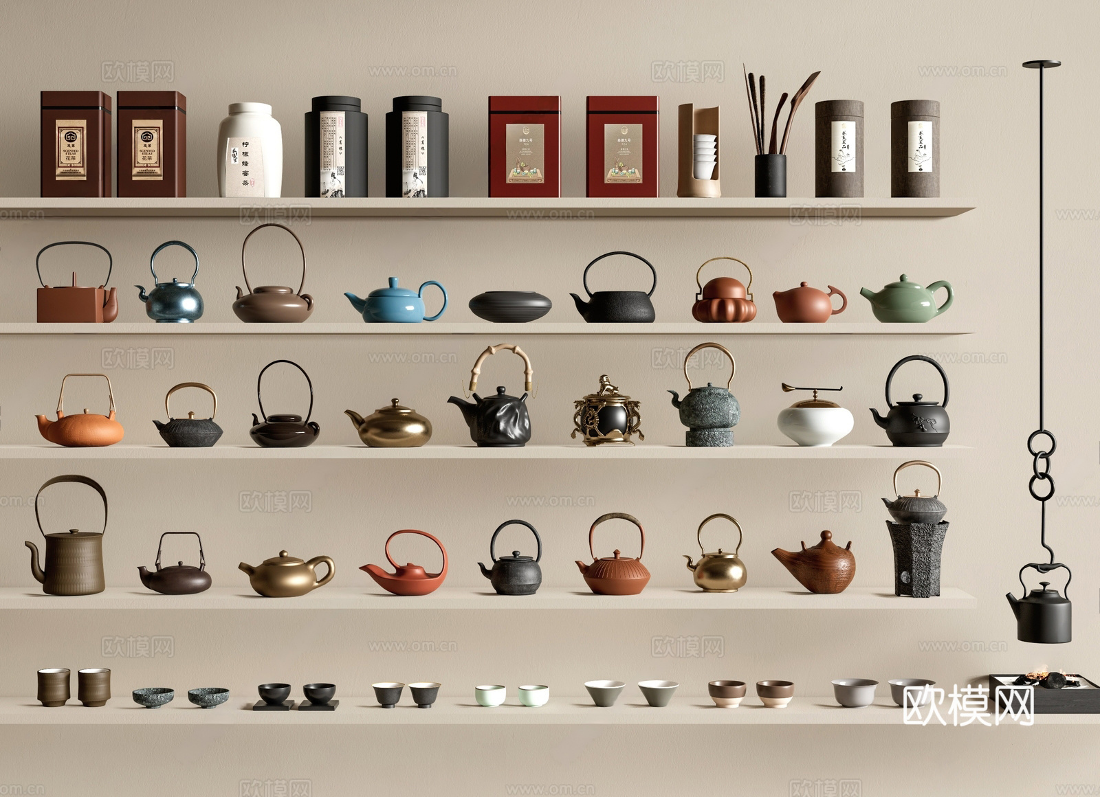 茶具 茶壶茶杯 茶盘 茶叶罐3d模型