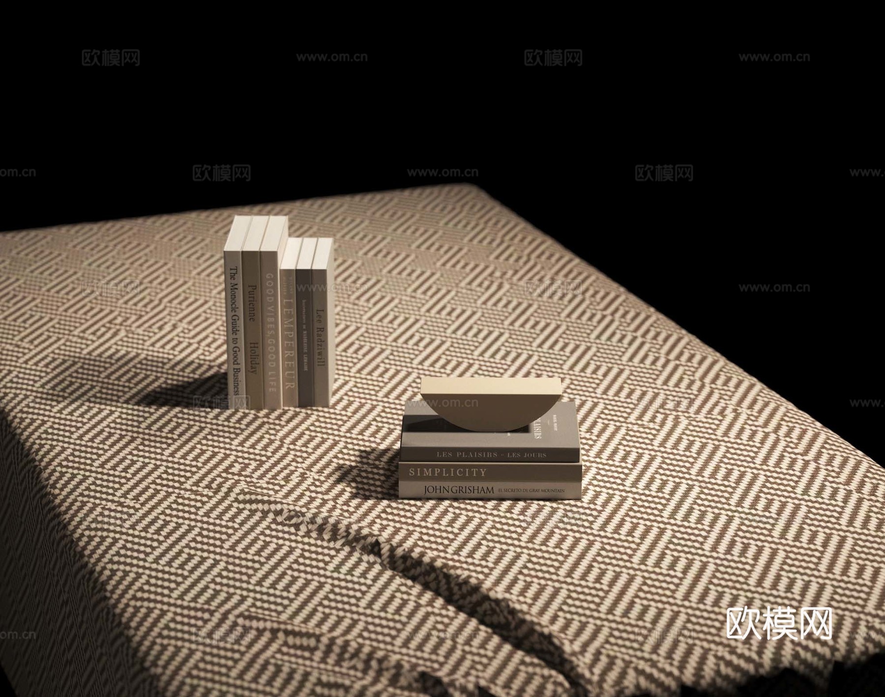法式桌布 书籍3d模型