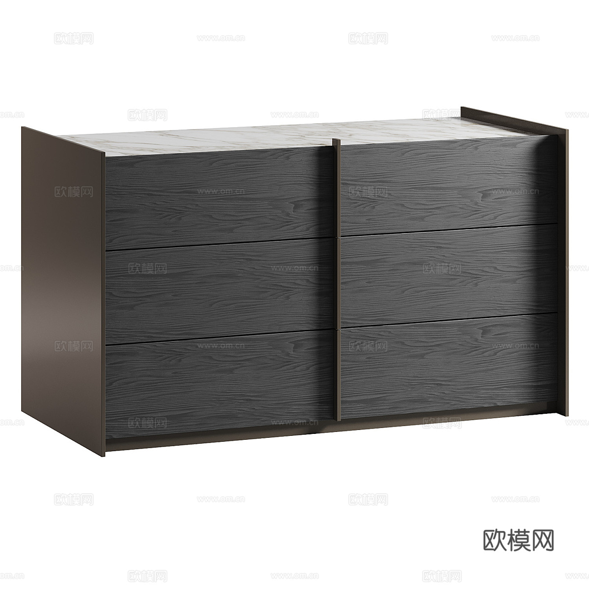 现代意式实木储物柜3d模型