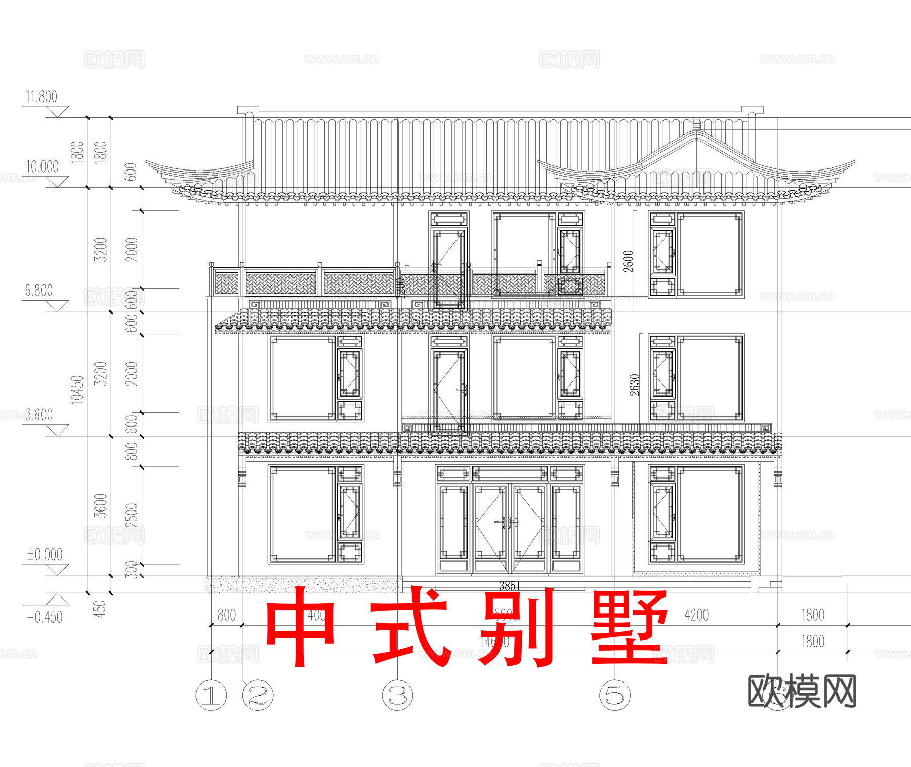 独栋别墅 中式别墅 自建房 古建cad施工图