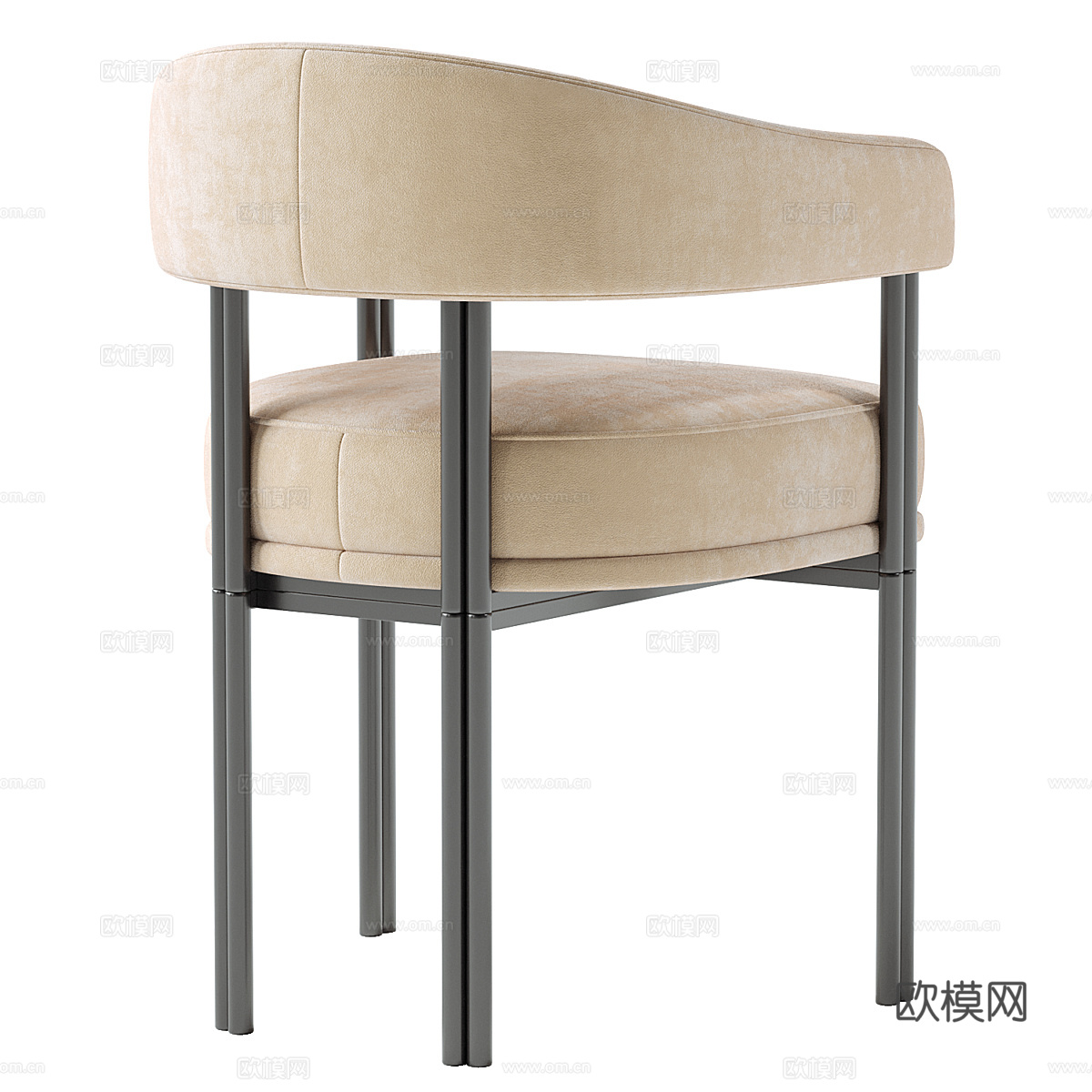 现代意式布艺餐椅3d模型