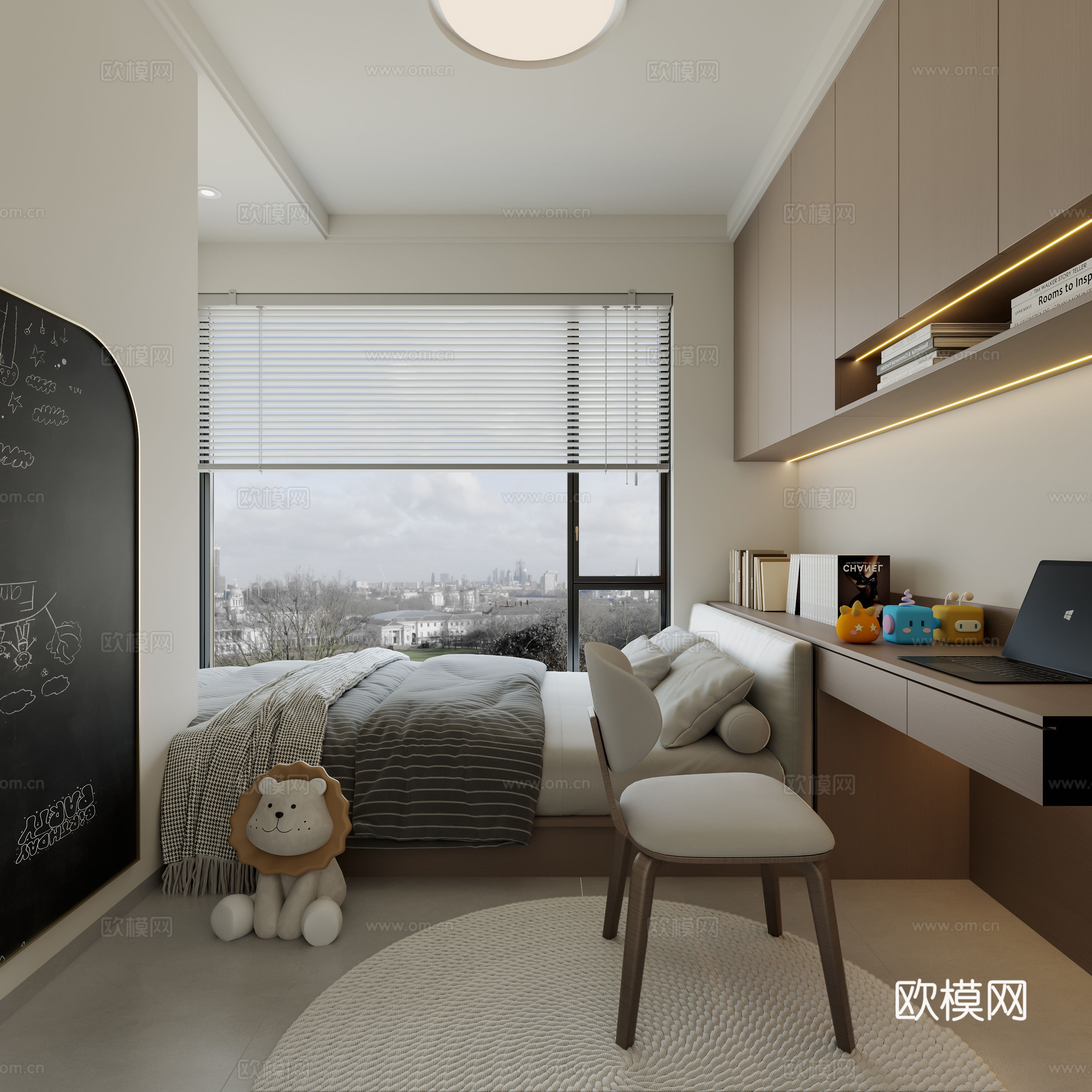 现代榻榻米卧室 极简榻榻米卧室 意式榻榻米卧室3d模型