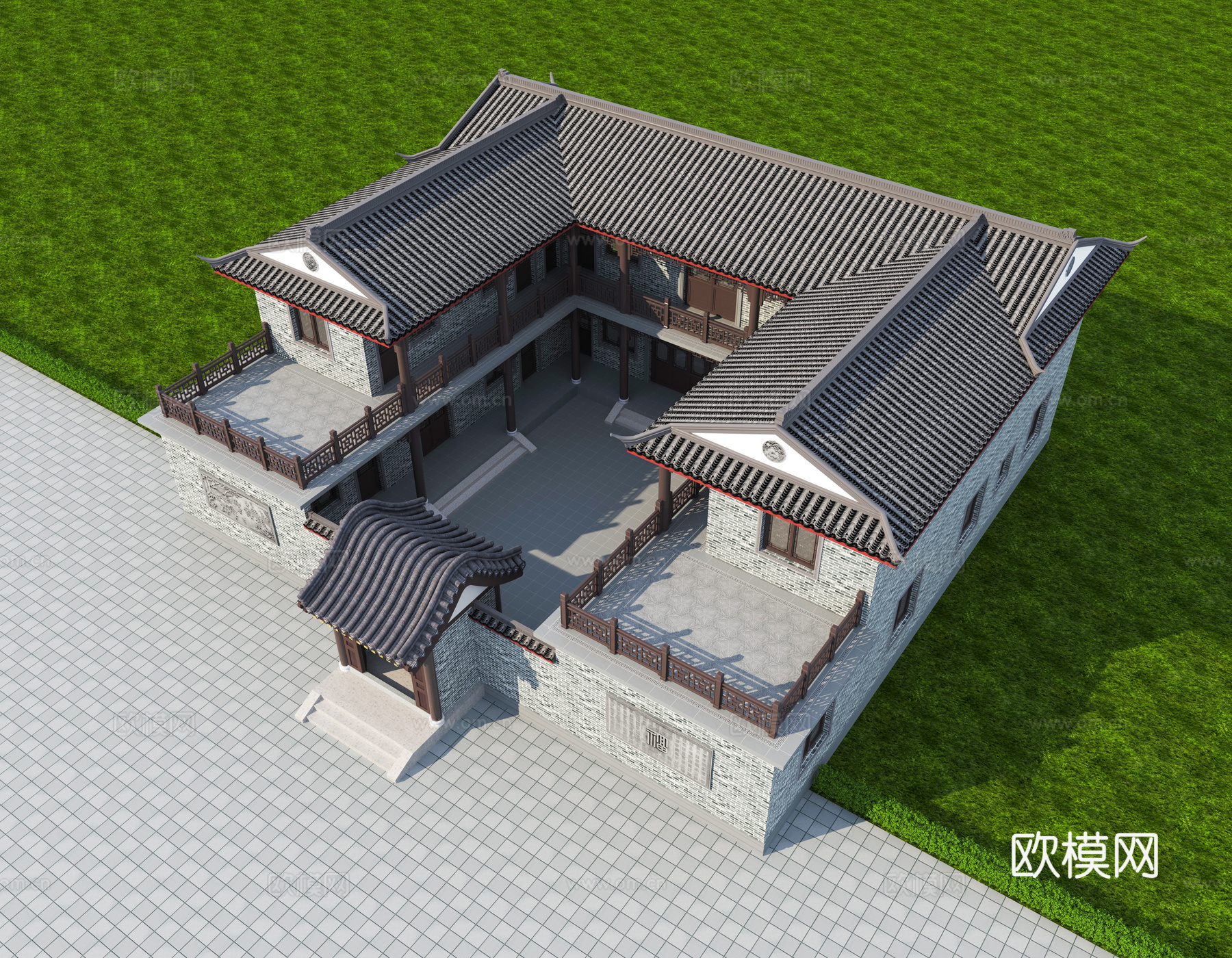 四合院 三合院 自建房su模型