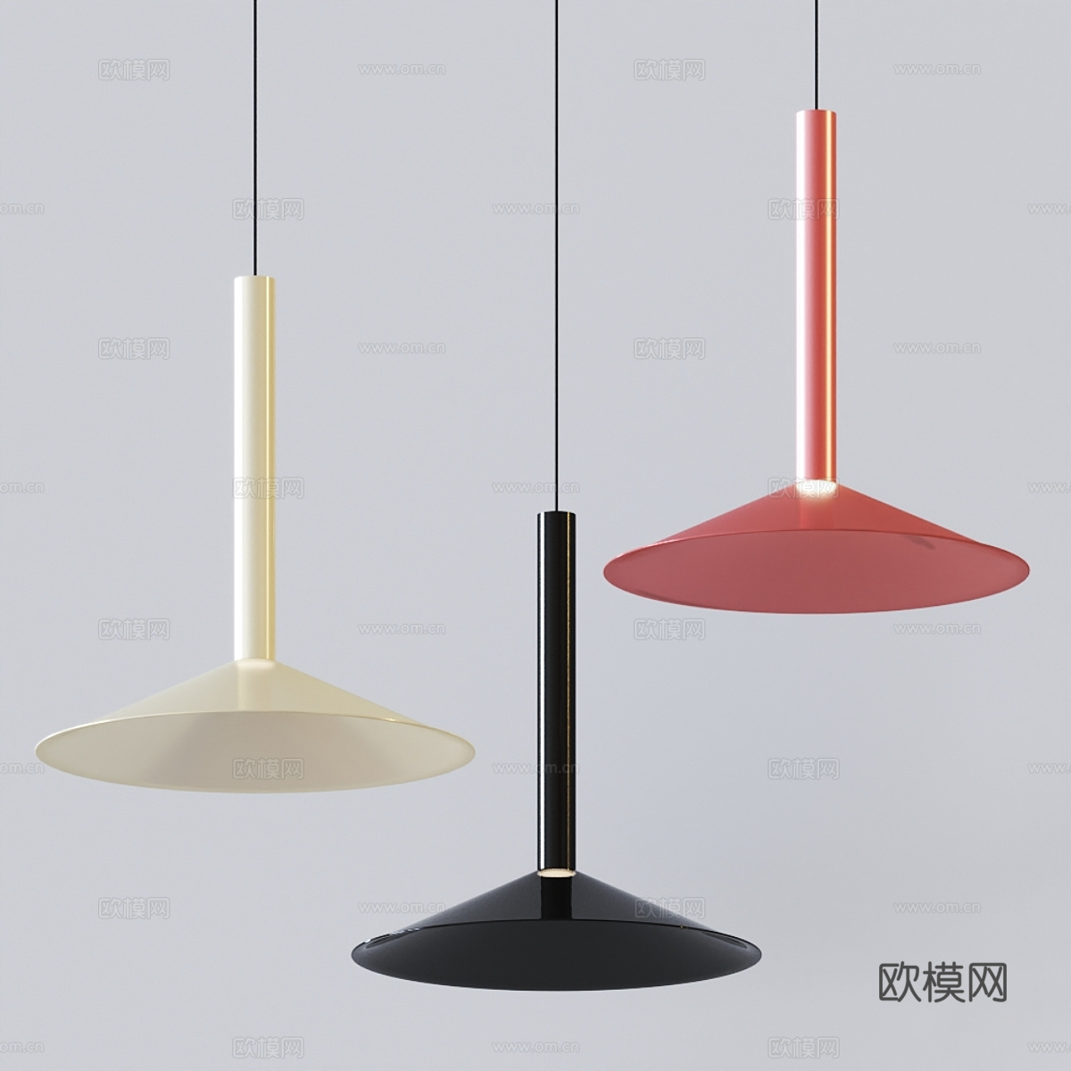 现代极简装饰小吊灯3d模型