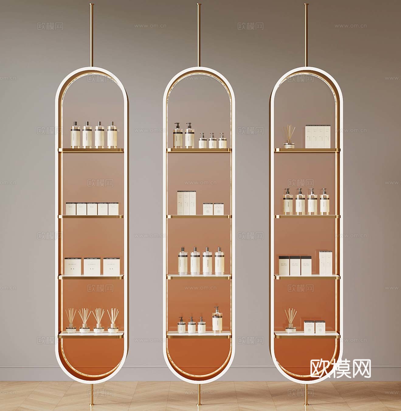 现代展台 化妆品展台3d模型
