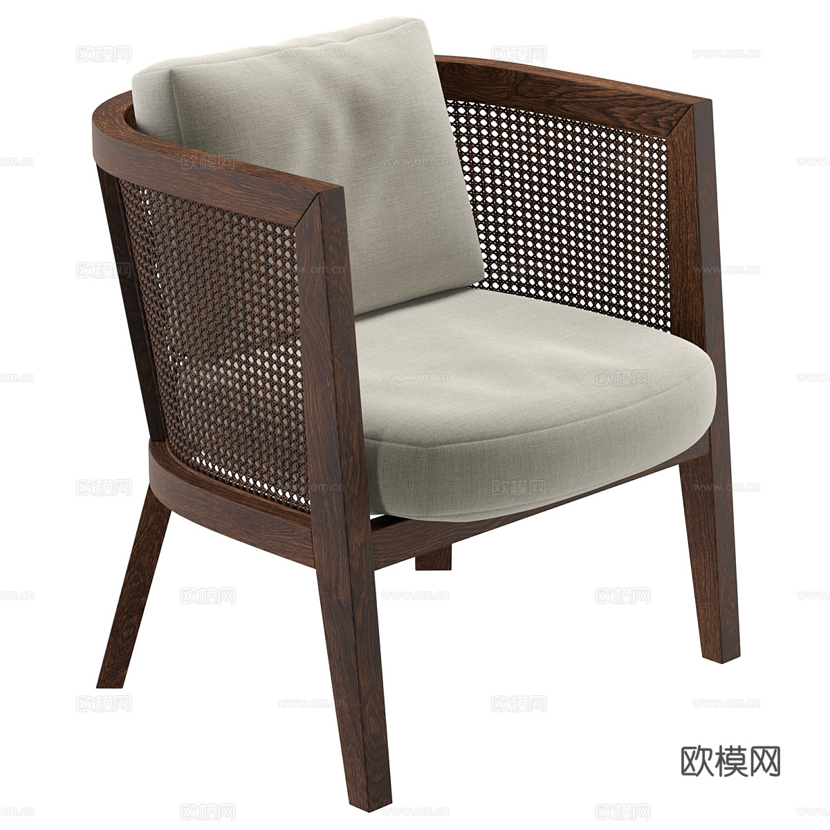 新中式藤椅 扶手椅3d模型