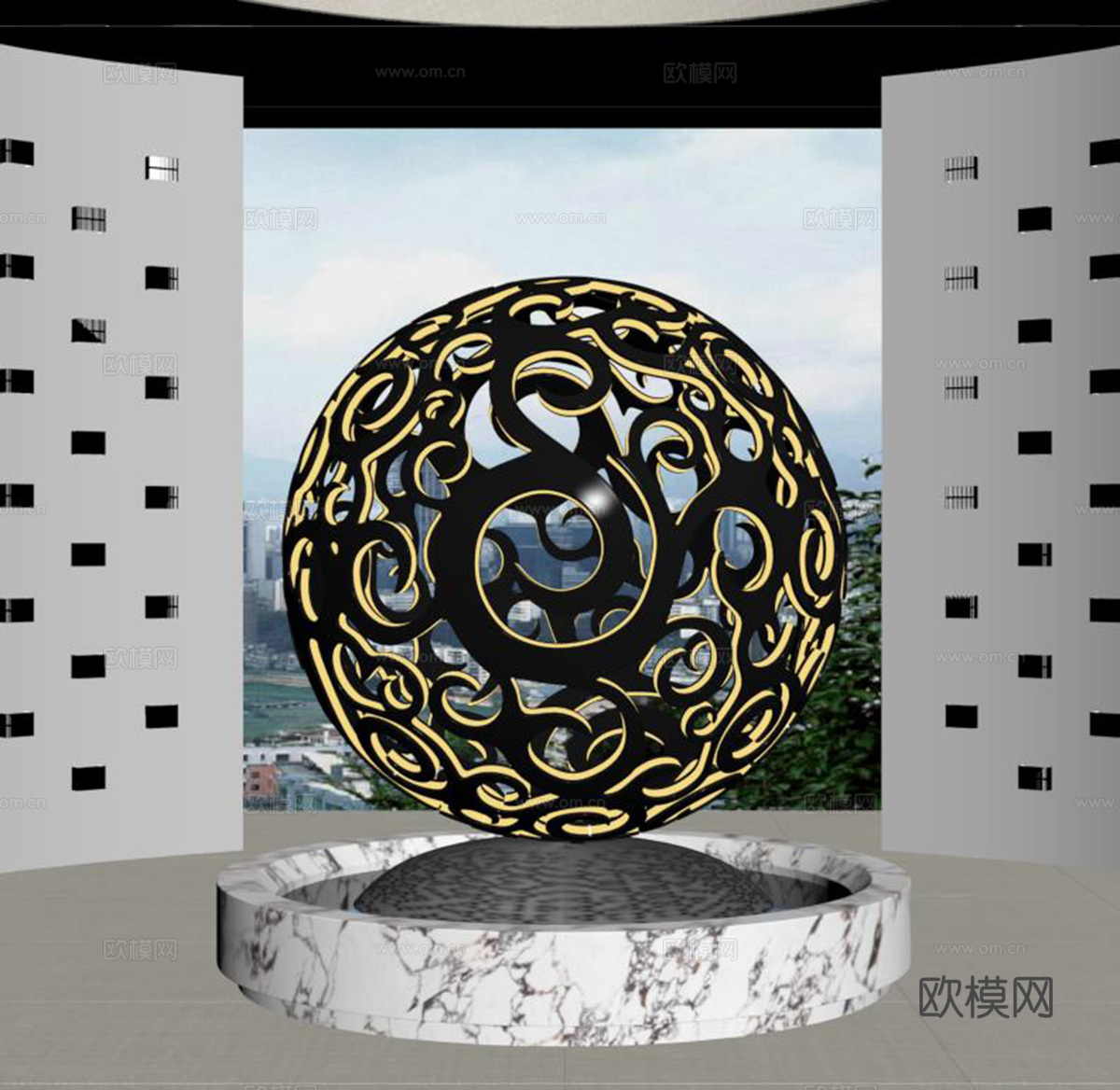 球体雕塑su模型