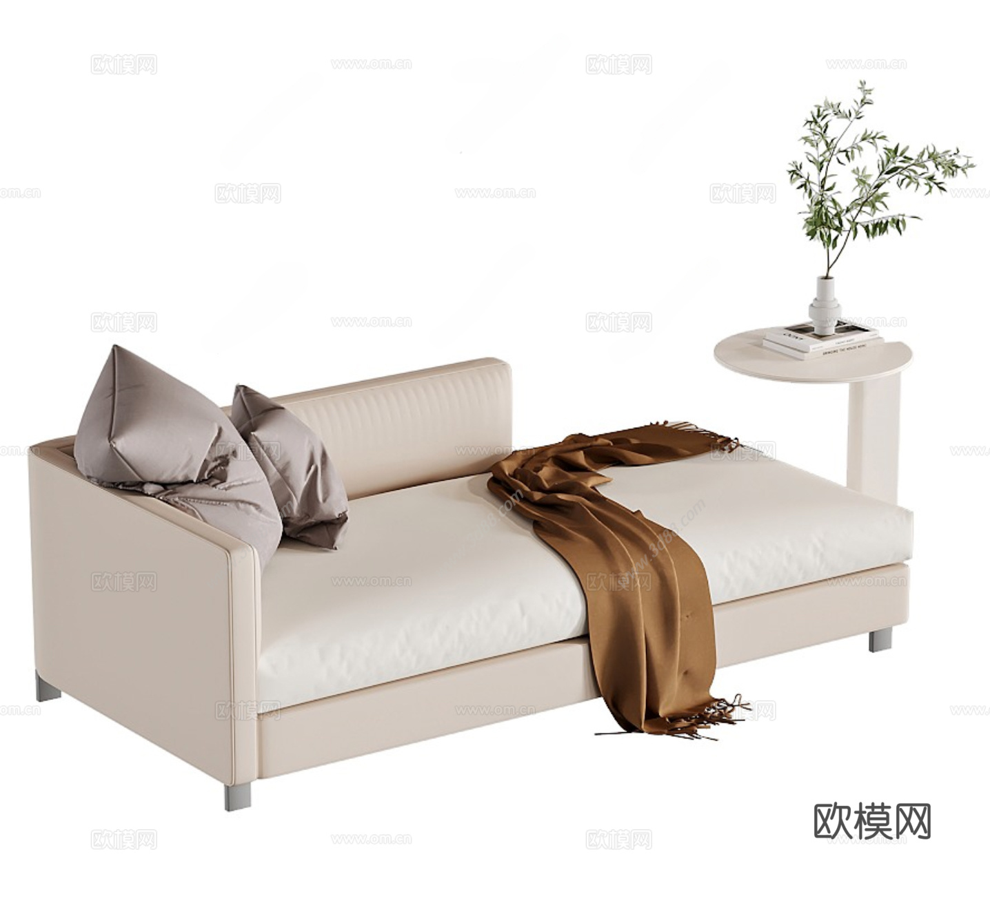 现代贵妃椅 沙发凳3d模型