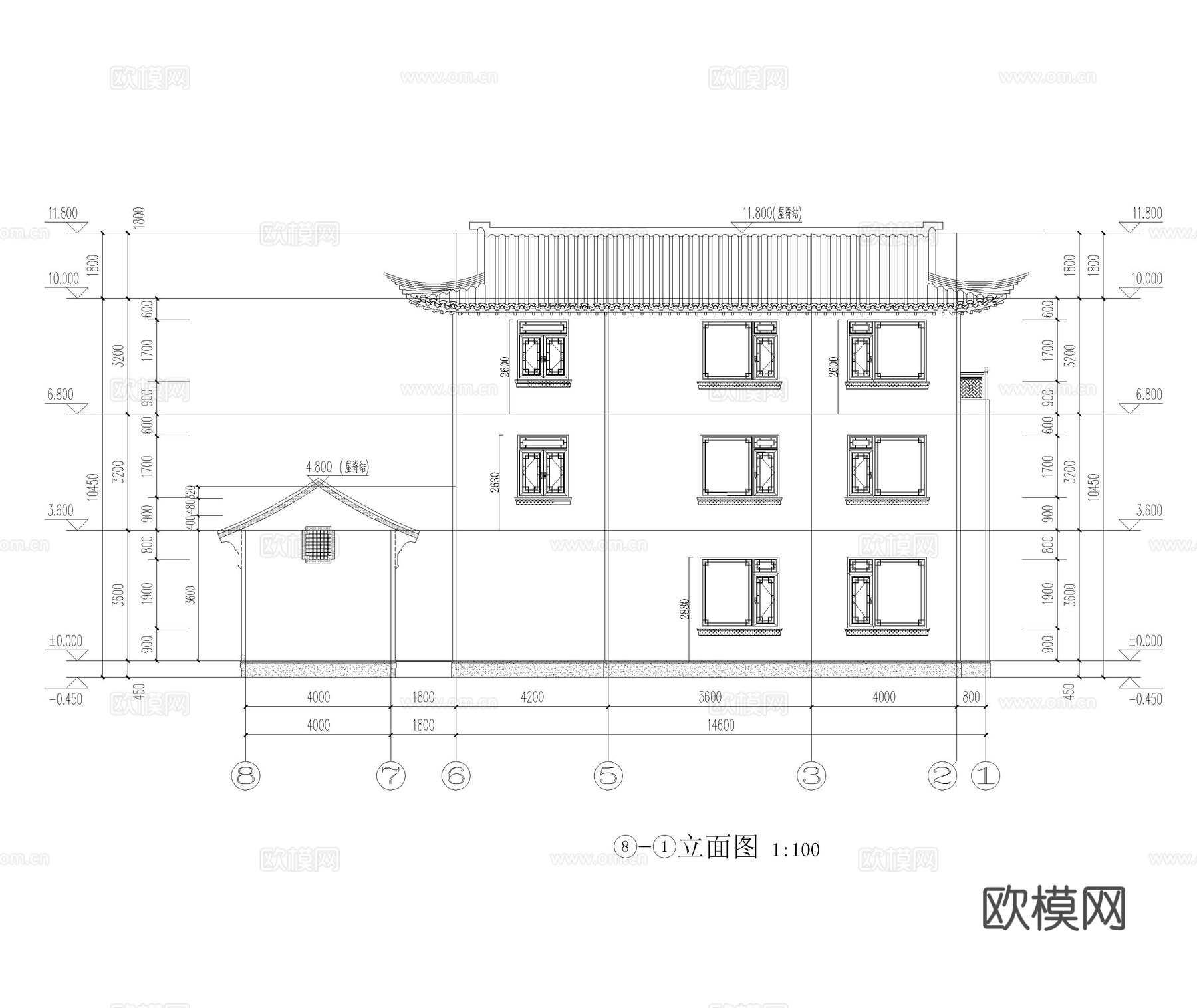 独栋别墅 中式别墅 自建房 古建cad施工图