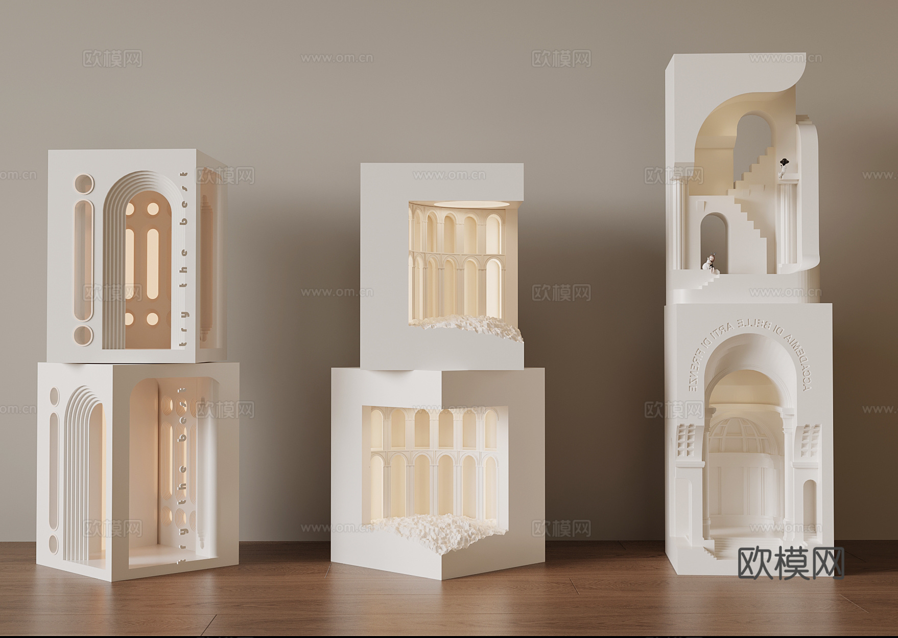 现代石膏灯 石膏壁灯3d模型