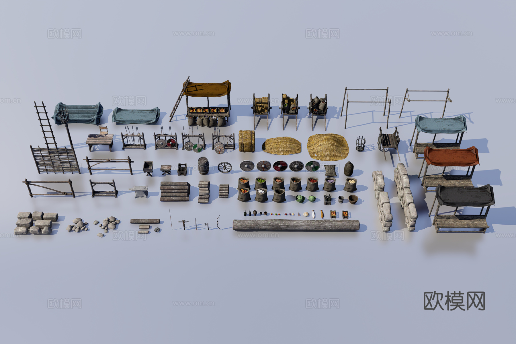 中世纪市场物品3d模型