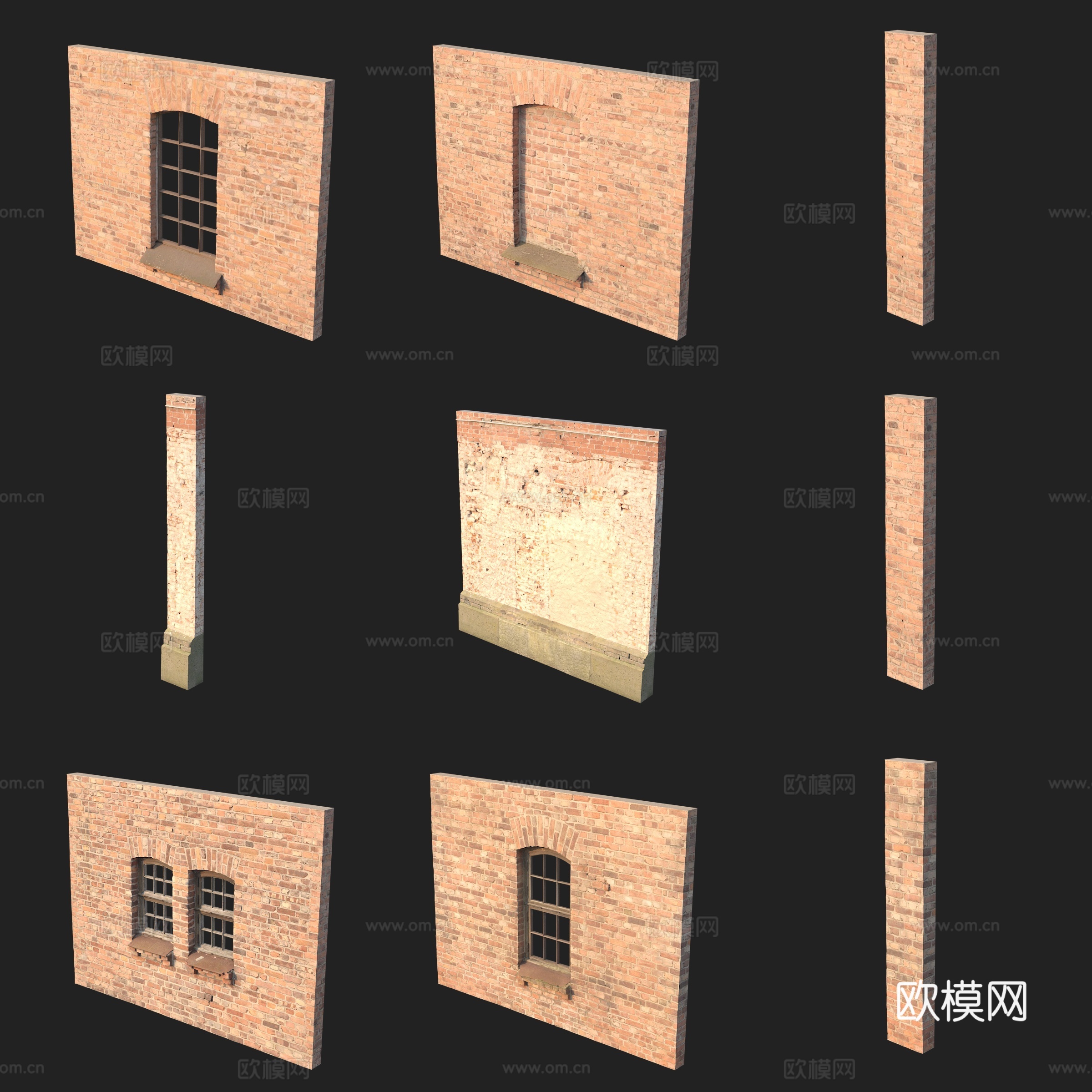 建筑构件门窗墙体柱子3d模型