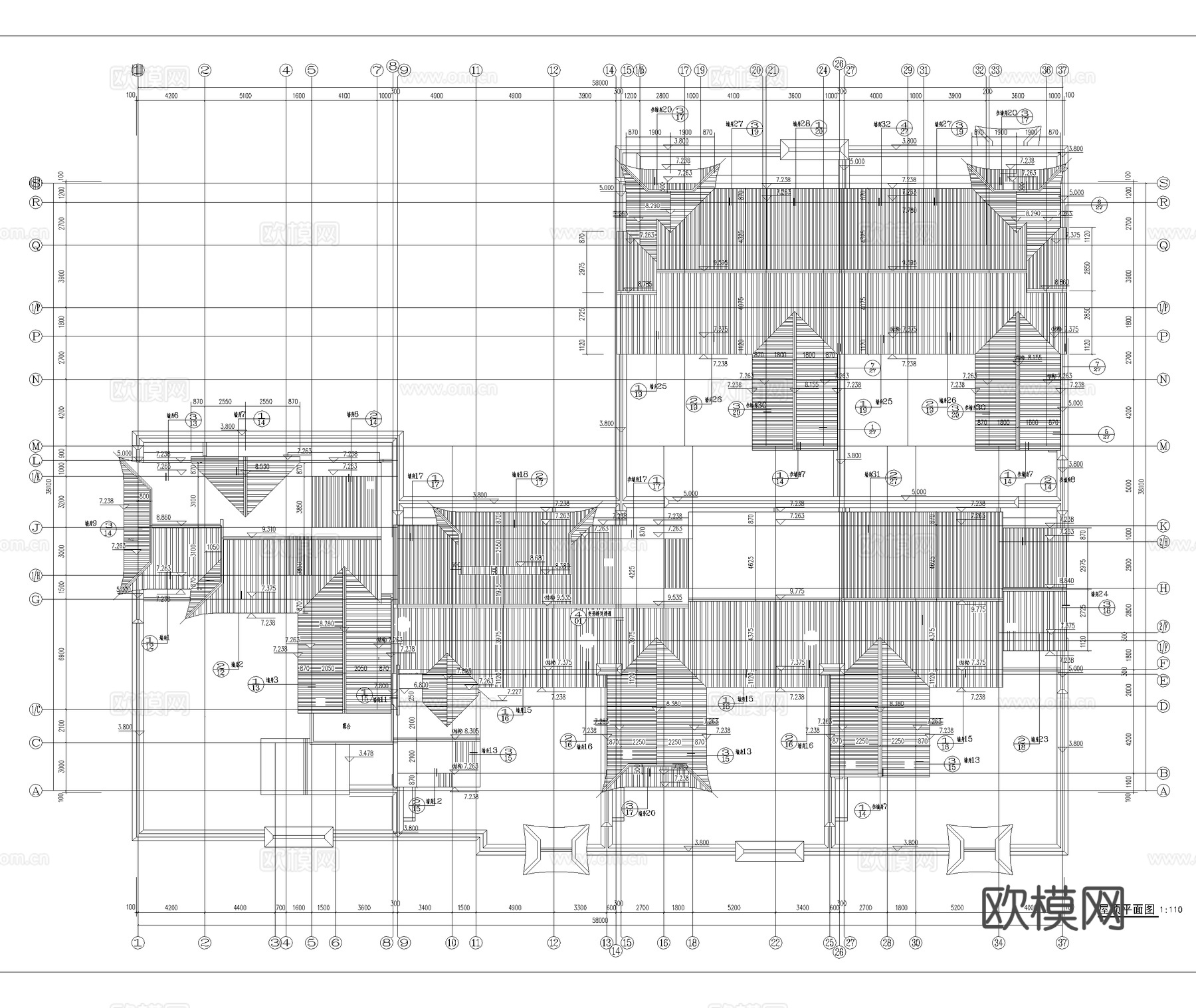 中式合院 苏式合院 自建房 中式别墅cad施工图