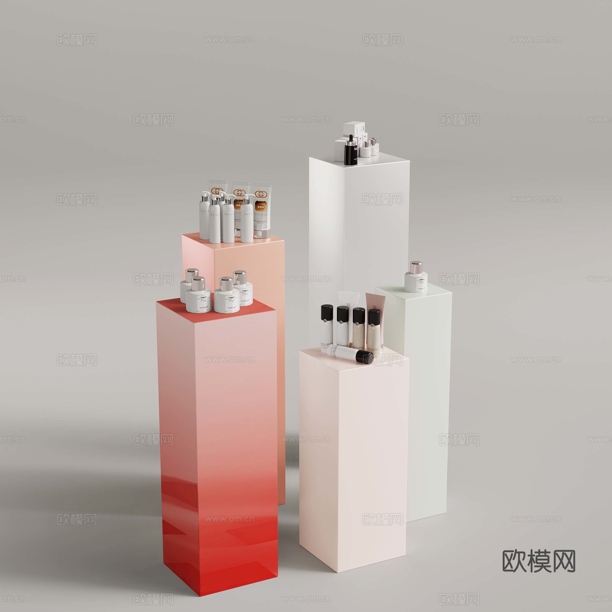 现代展台 化妆品展台 化妆品3d模型