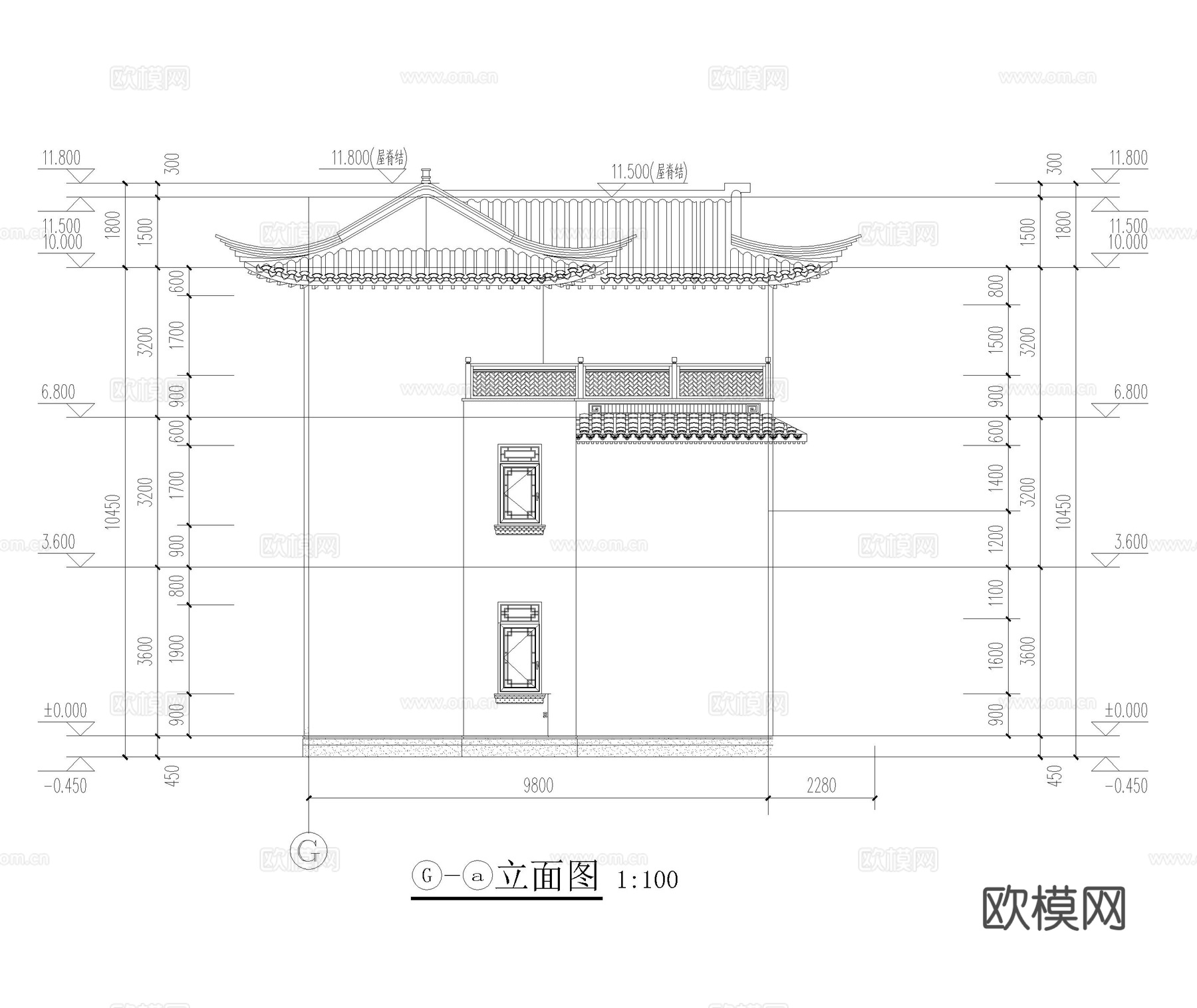 独栋别墅 中式别墅 自建房 古建cad施工图