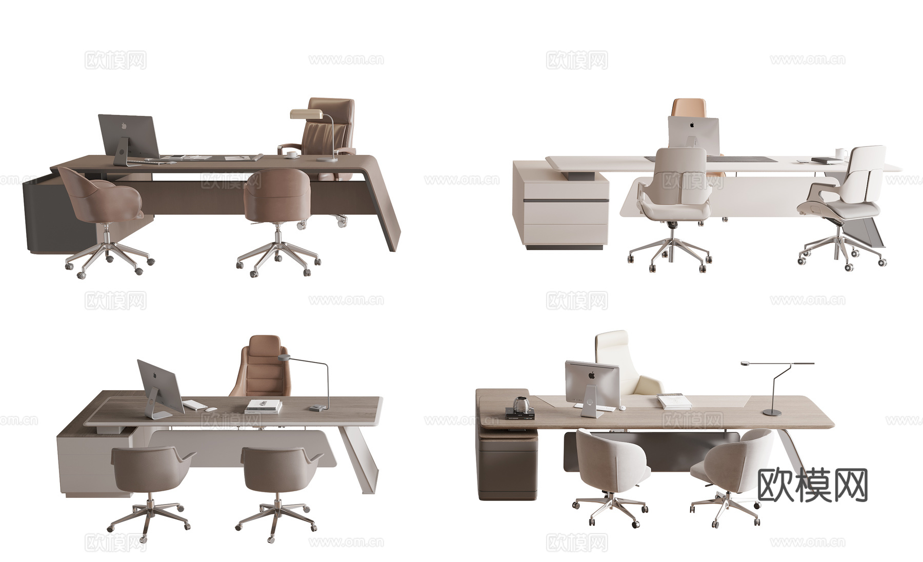 董事长办公桌椅3d模型