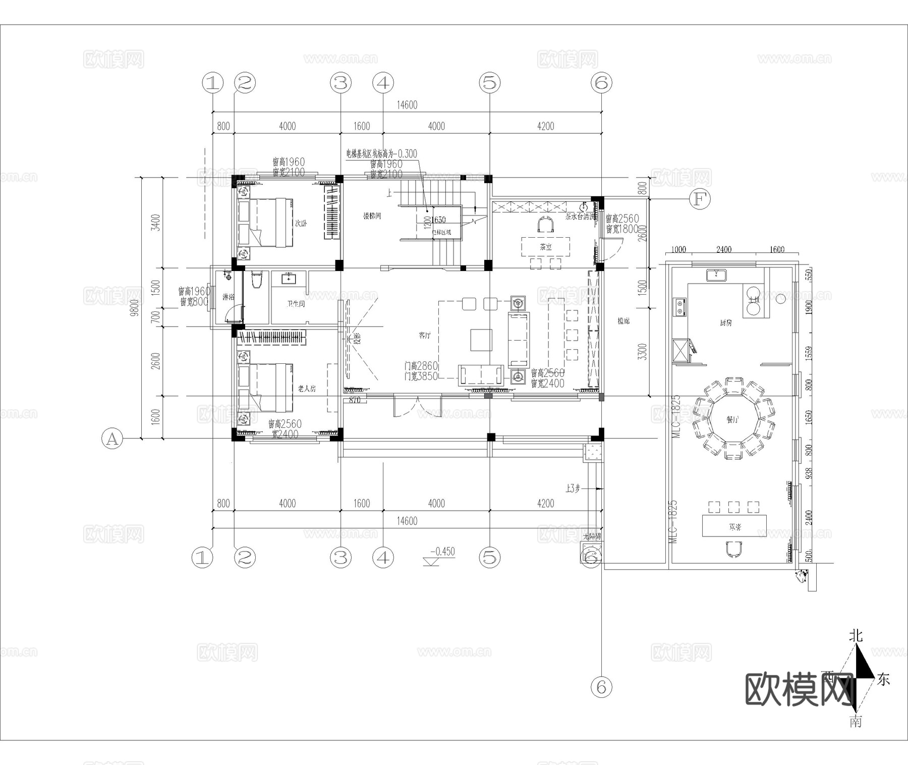独栋别墅 中式别墅 自建房 古建cad施工图
