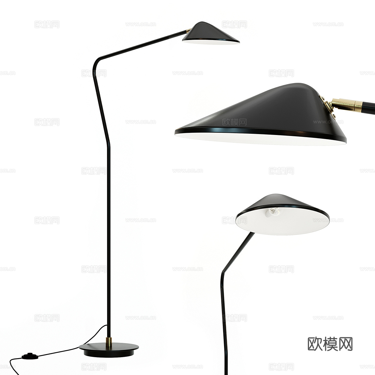 现代极简落地灯3d模型
