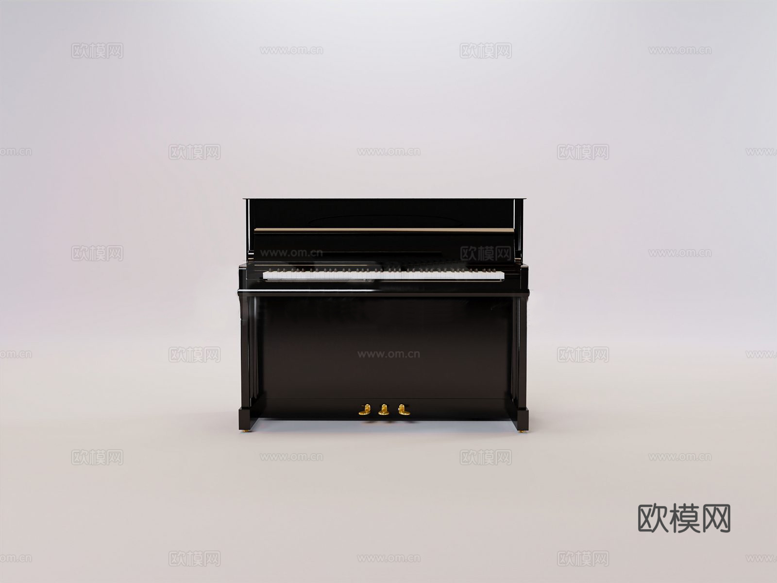欧式古典钢琴 立式钢琴3d模型