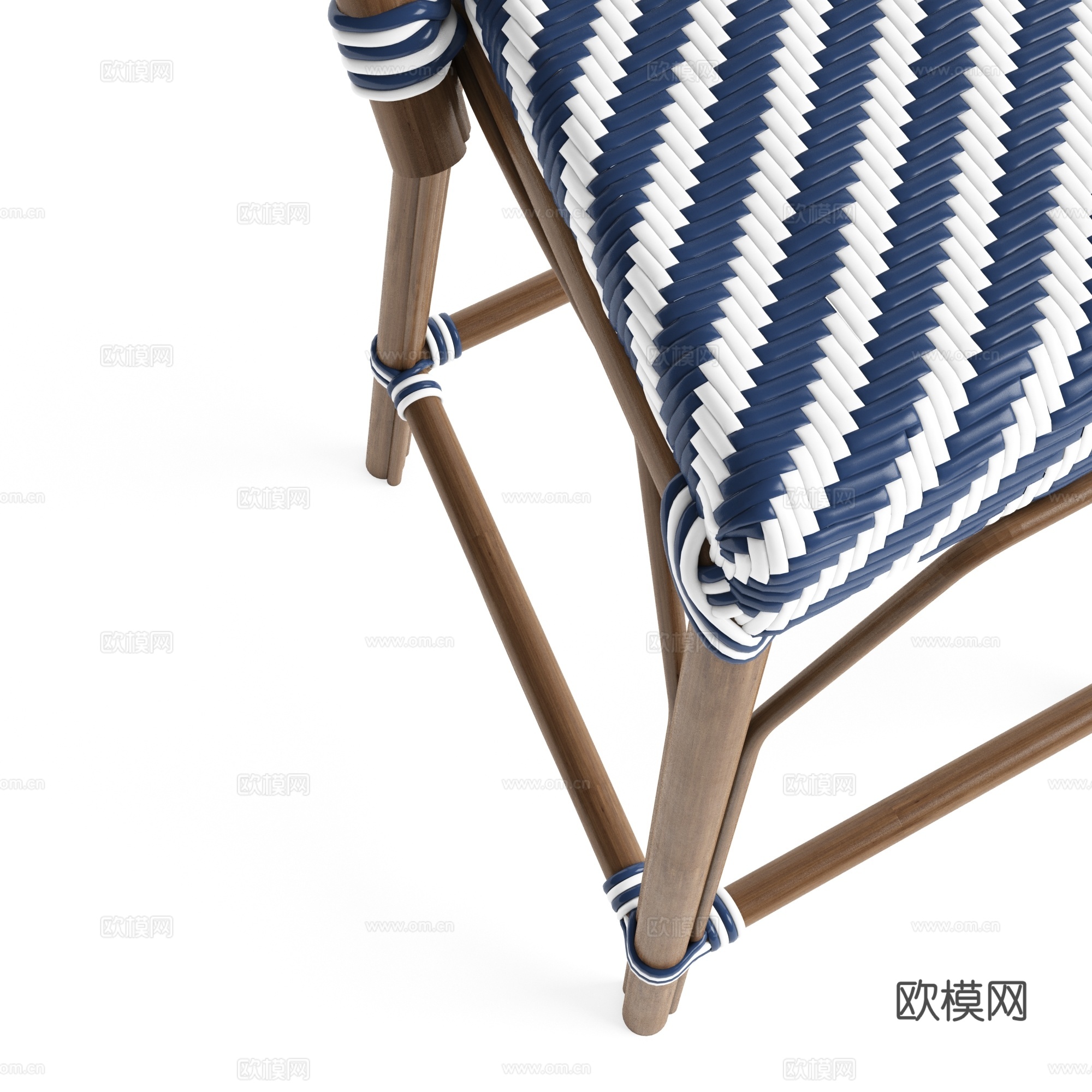 现代北欧藤编吧台椅3d模型