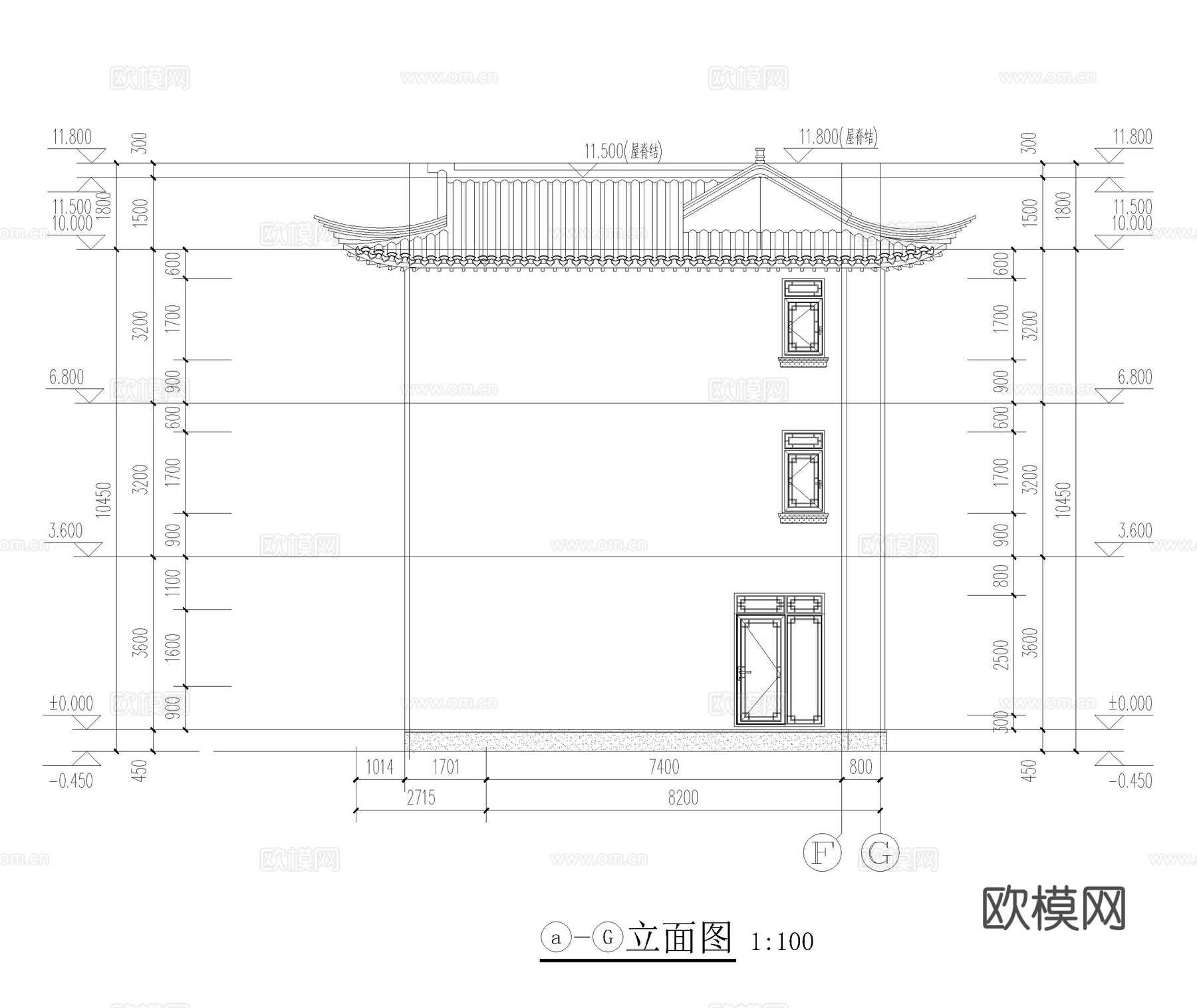 独栋别墅 中式别墅 自建房 古建cad施工图