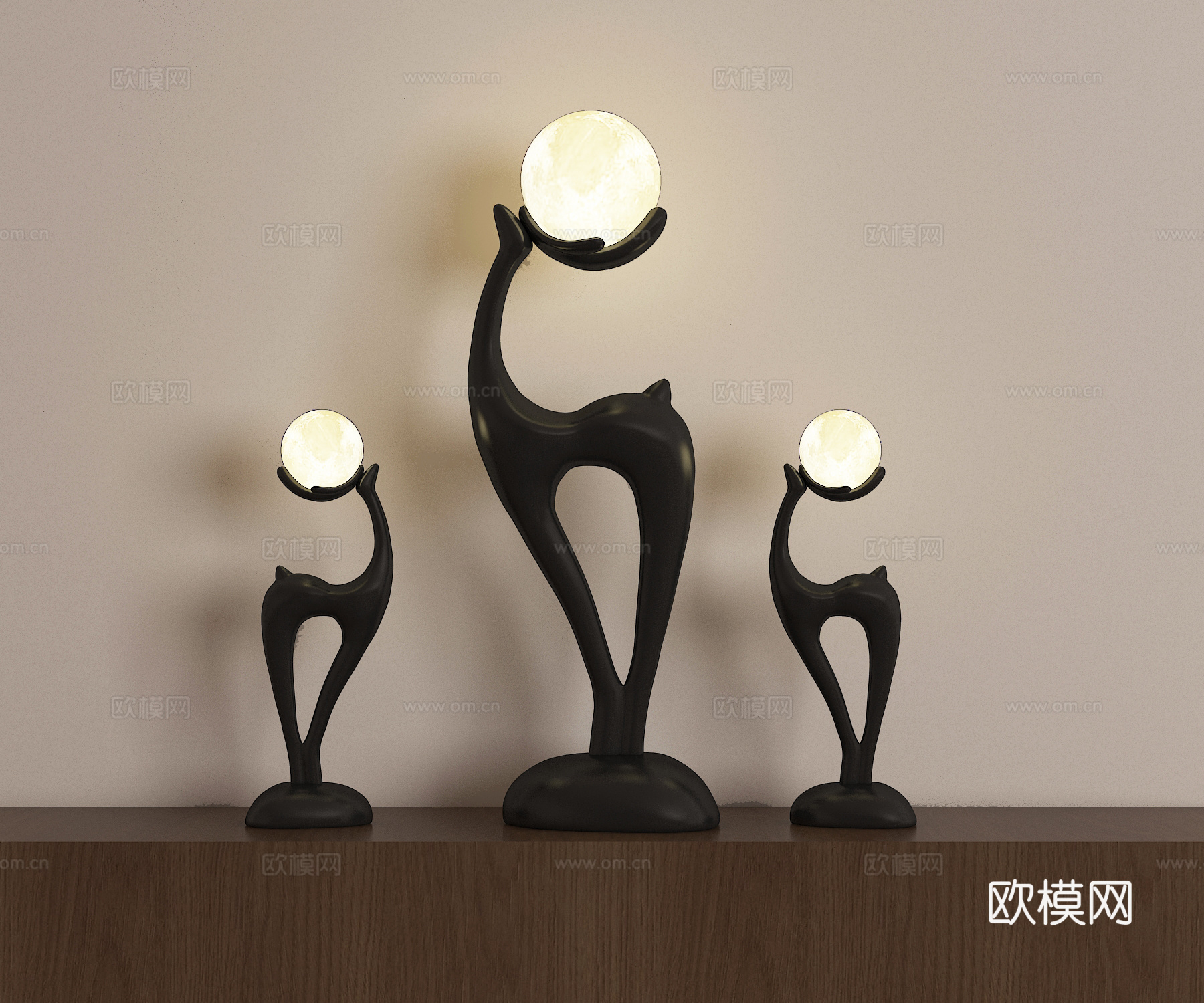 现代简约雕塑3d模型