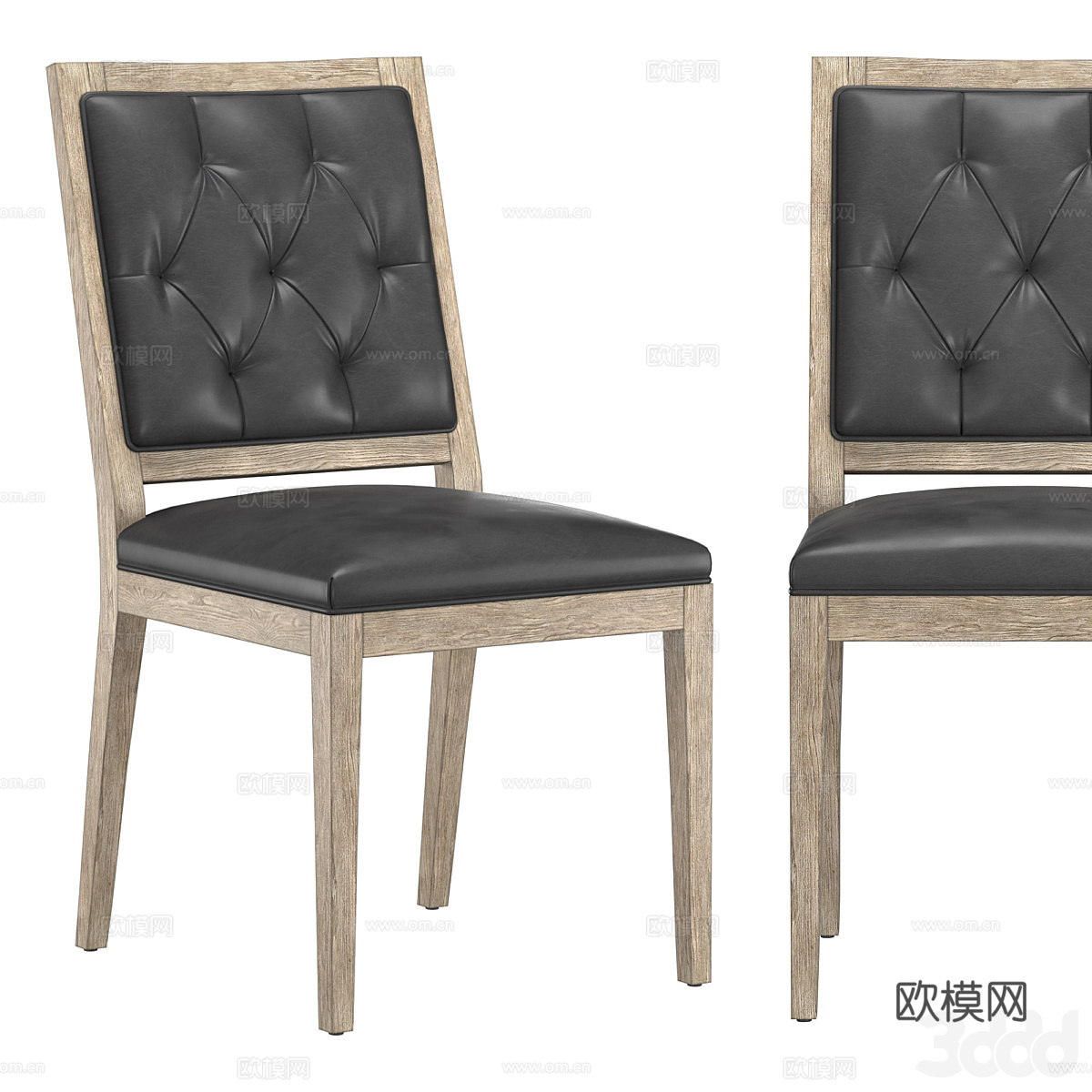 美式简约餐椅3d模型