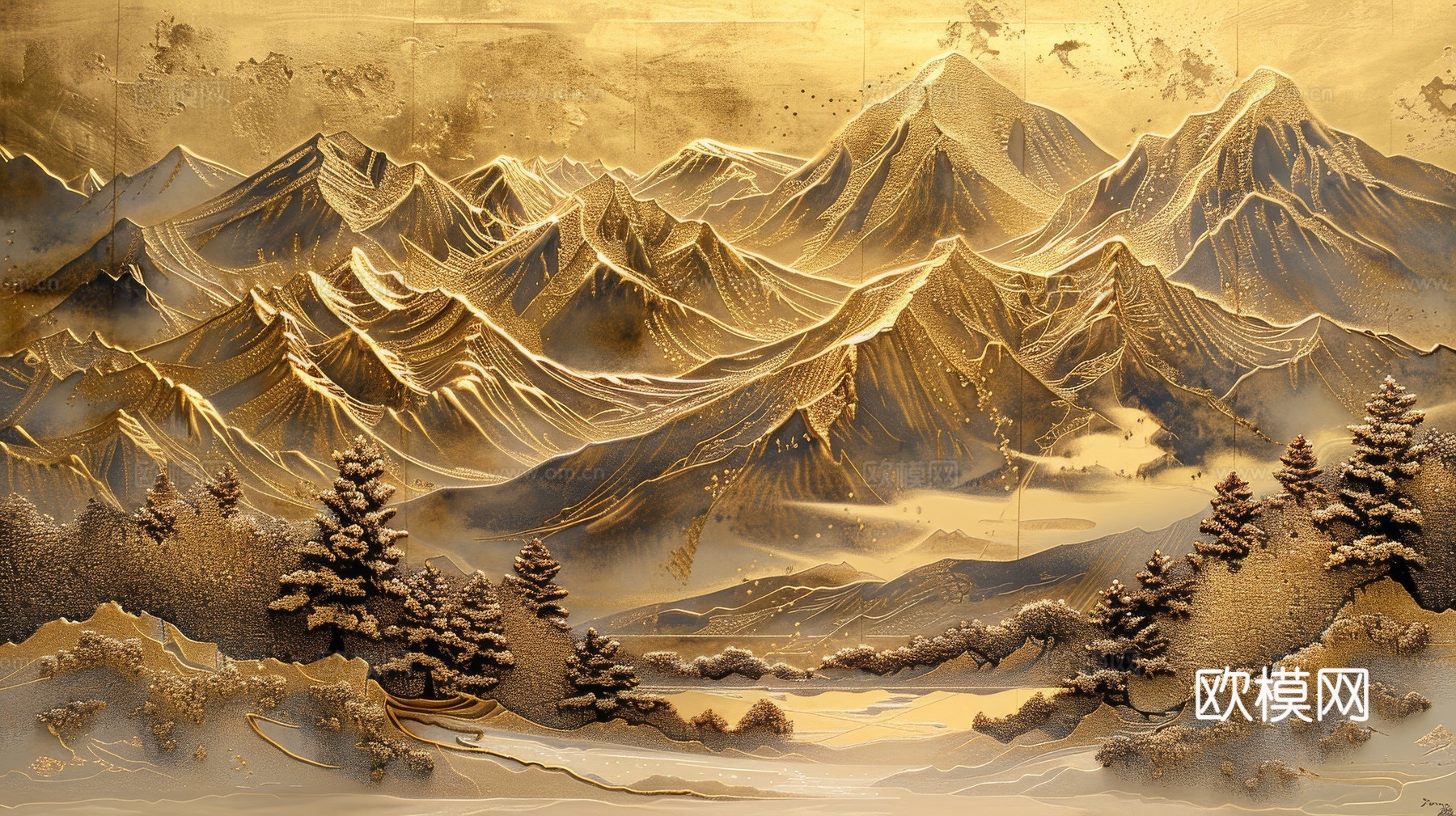 新中式山水国风背景