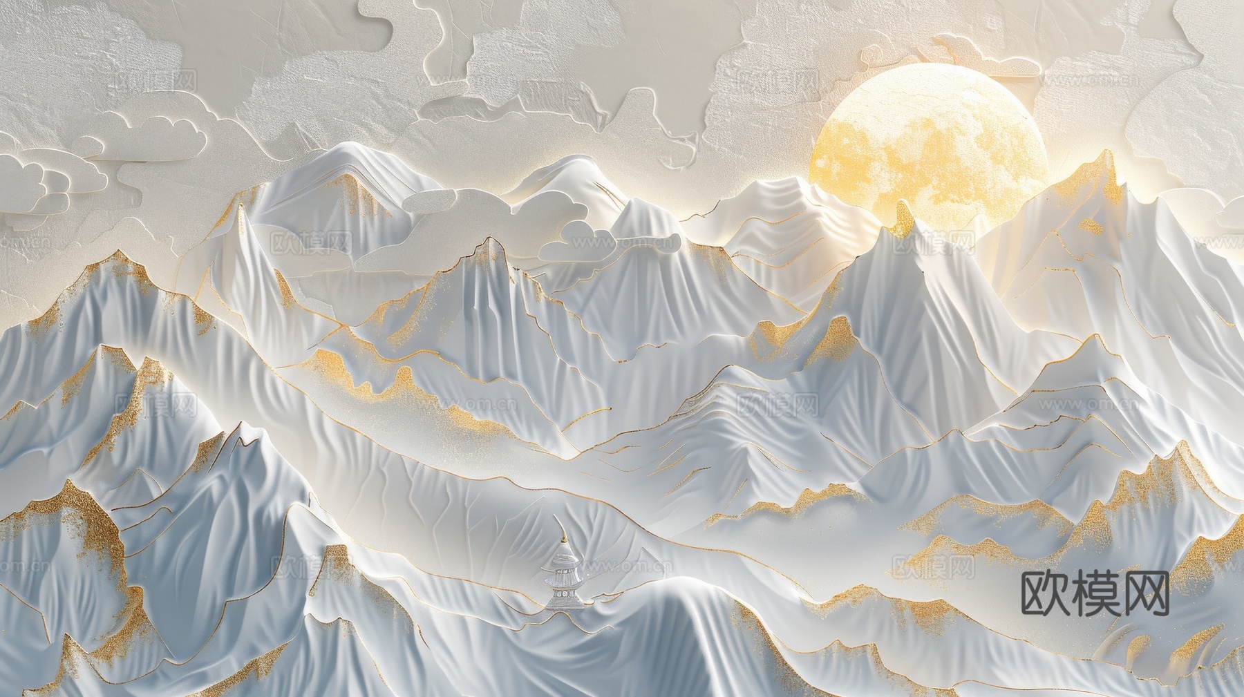 新中式山水国风背景