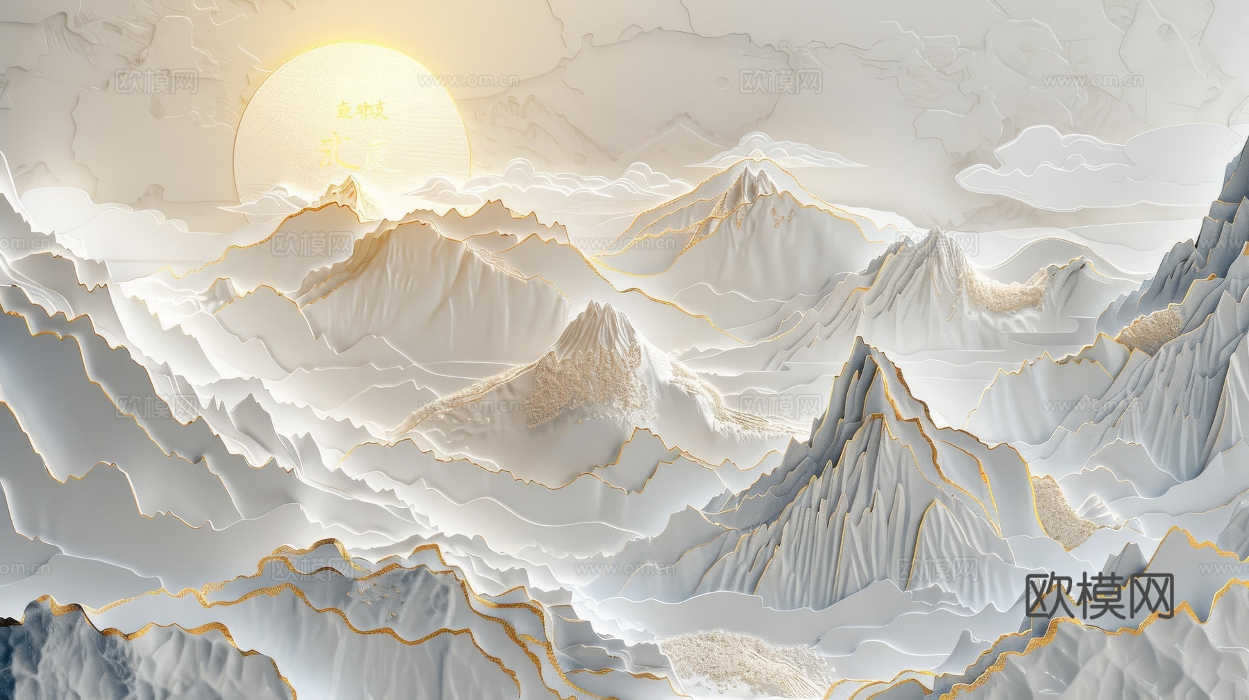 新中式山水国风背景
