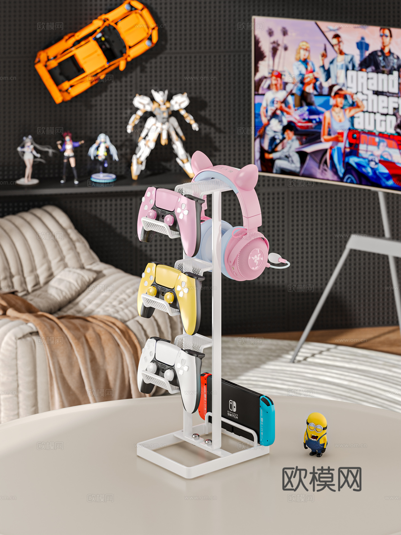 现代游戏手柄  耳机3d模型