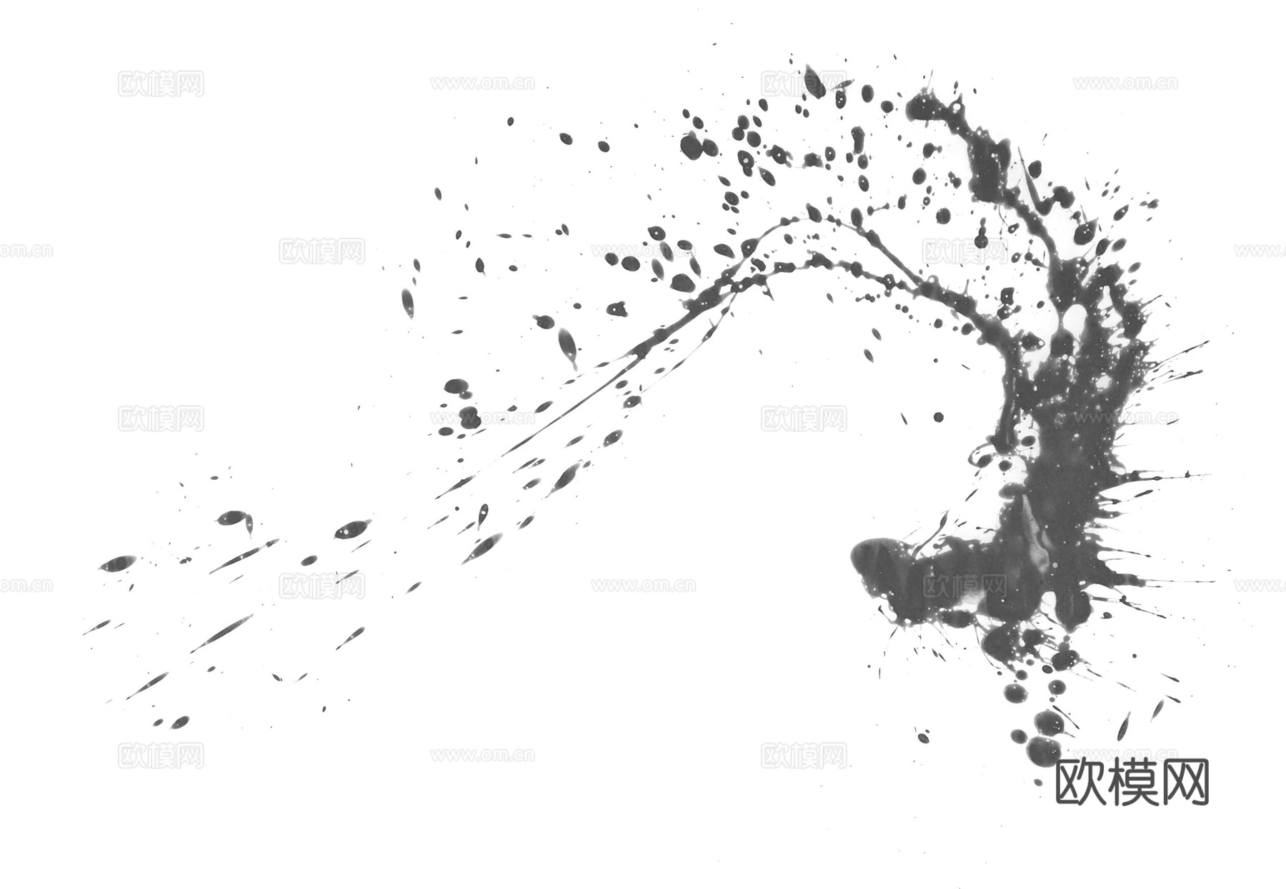 飞溅弧形水迹污垢 黑白凹凸下载