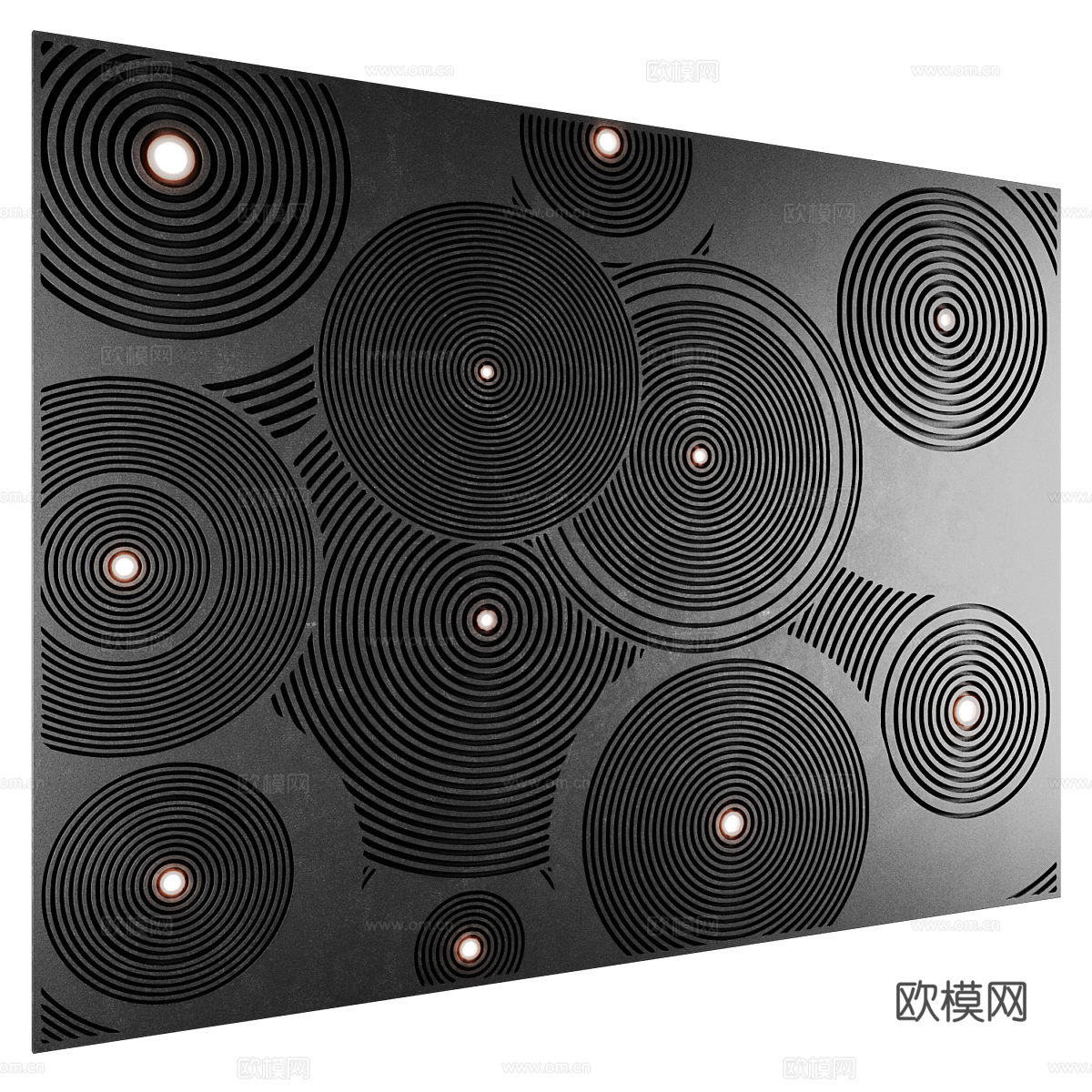 新中式瓦片背景墙3d模型
