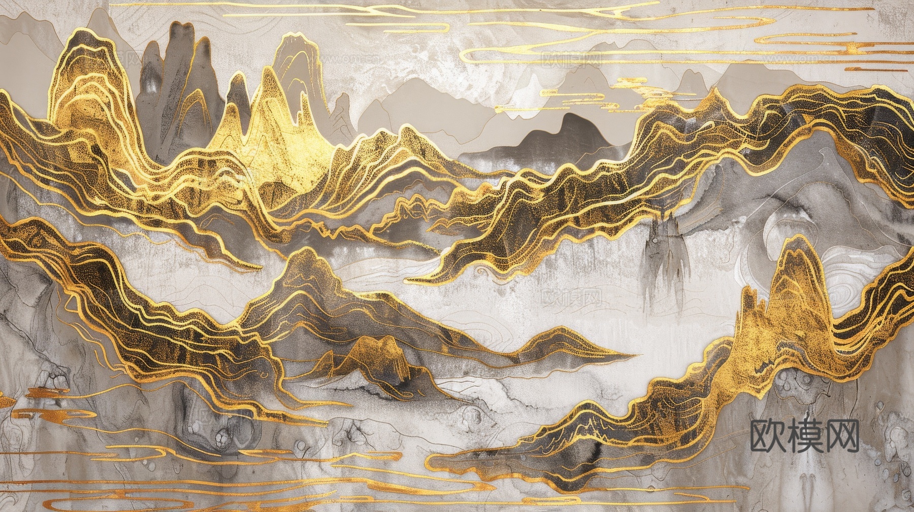新中式山水国风背景