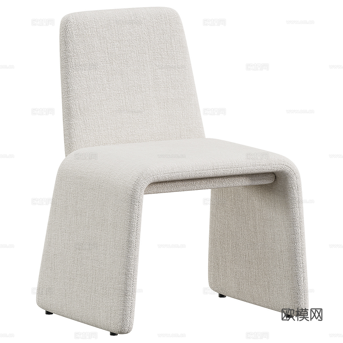 现代意式布艺餐椅3d模型
