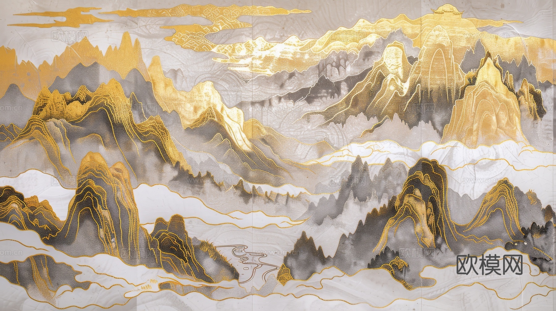 新中式山水国风背景