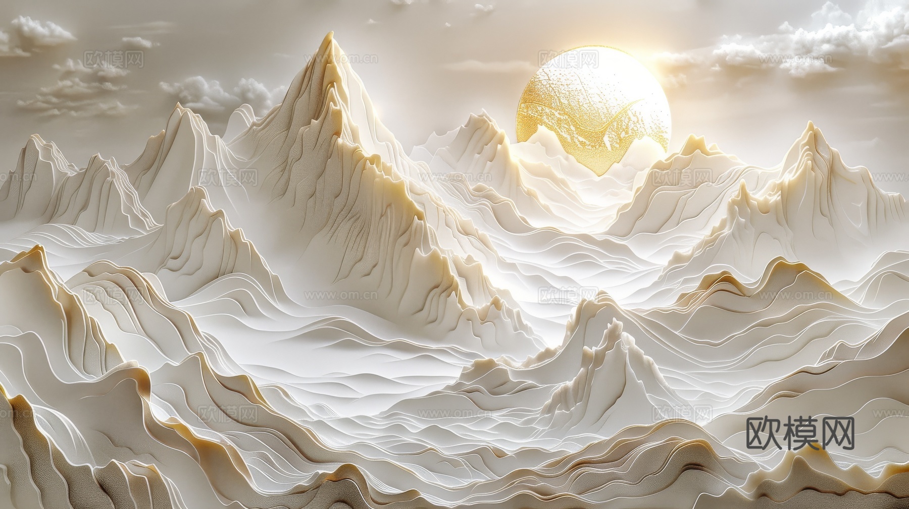 新中式山水国风背景