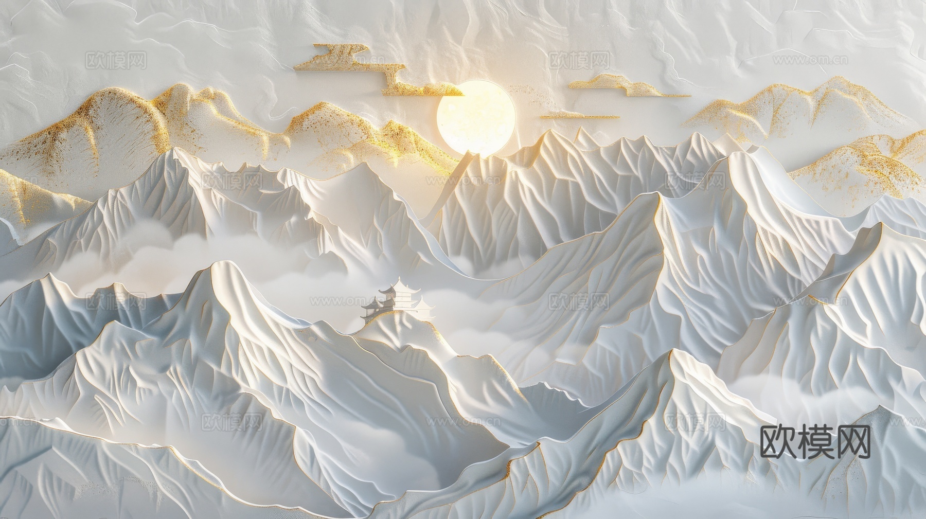 新中式山水国风背景