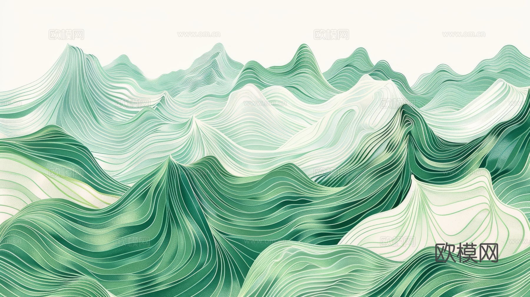 新中式山水国风背景下载（渲染图2）