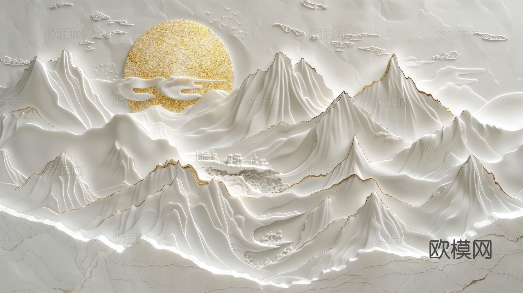 新中式山水国风背景