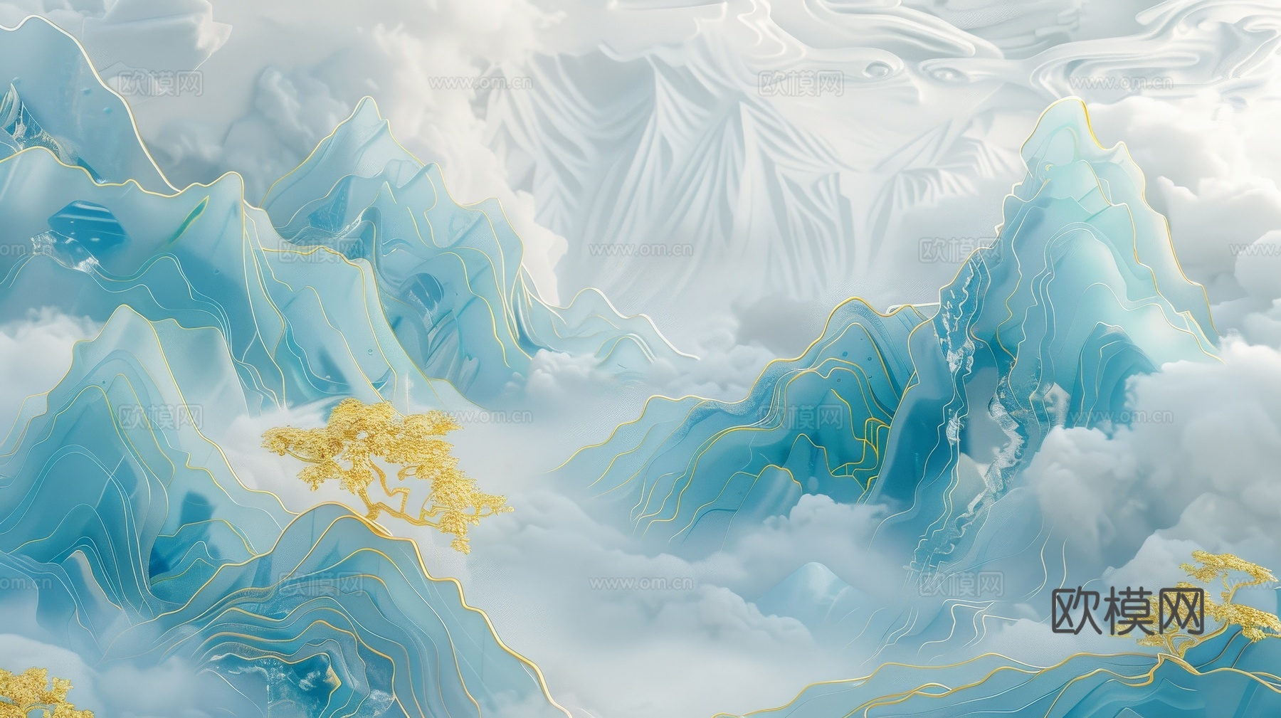 新中式山水国风背景