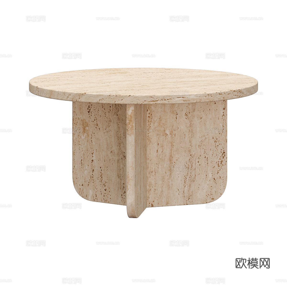 现代意式大理石圆茶几3d模型