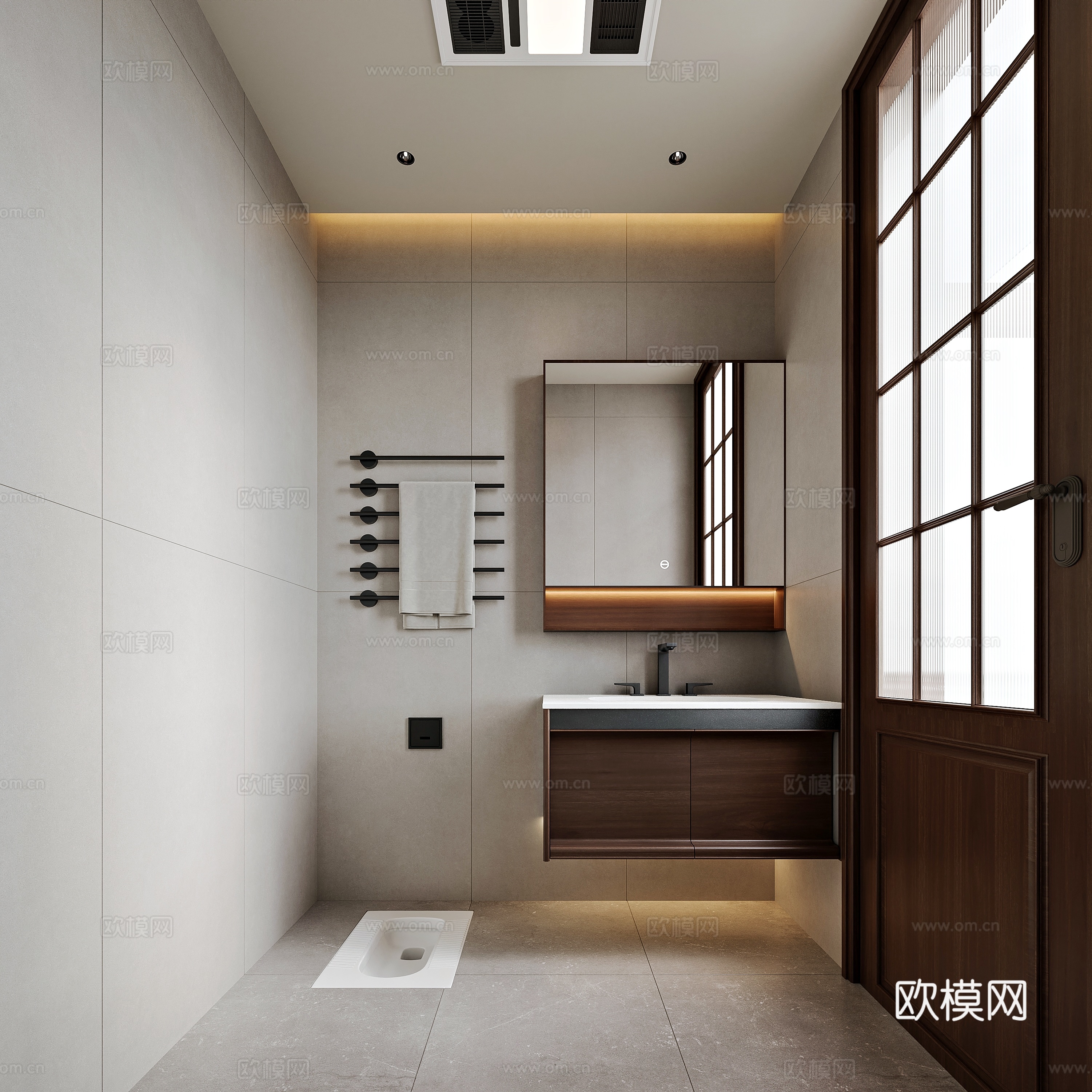 新中式风格家居卫生间3d模型
