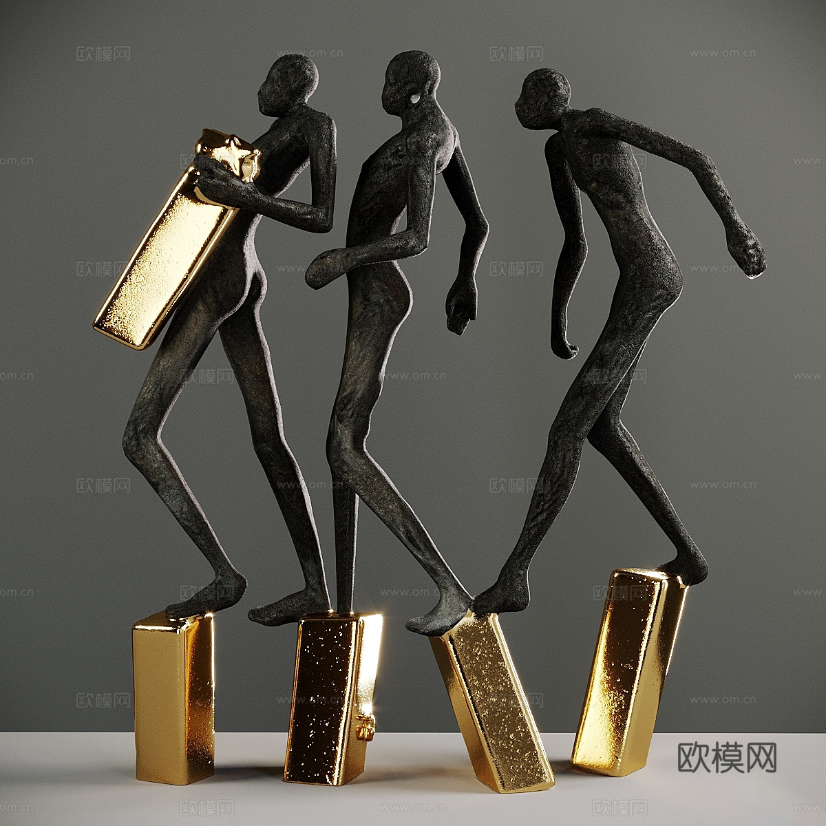 现代轻奢艺术雕塑摆件3d模型